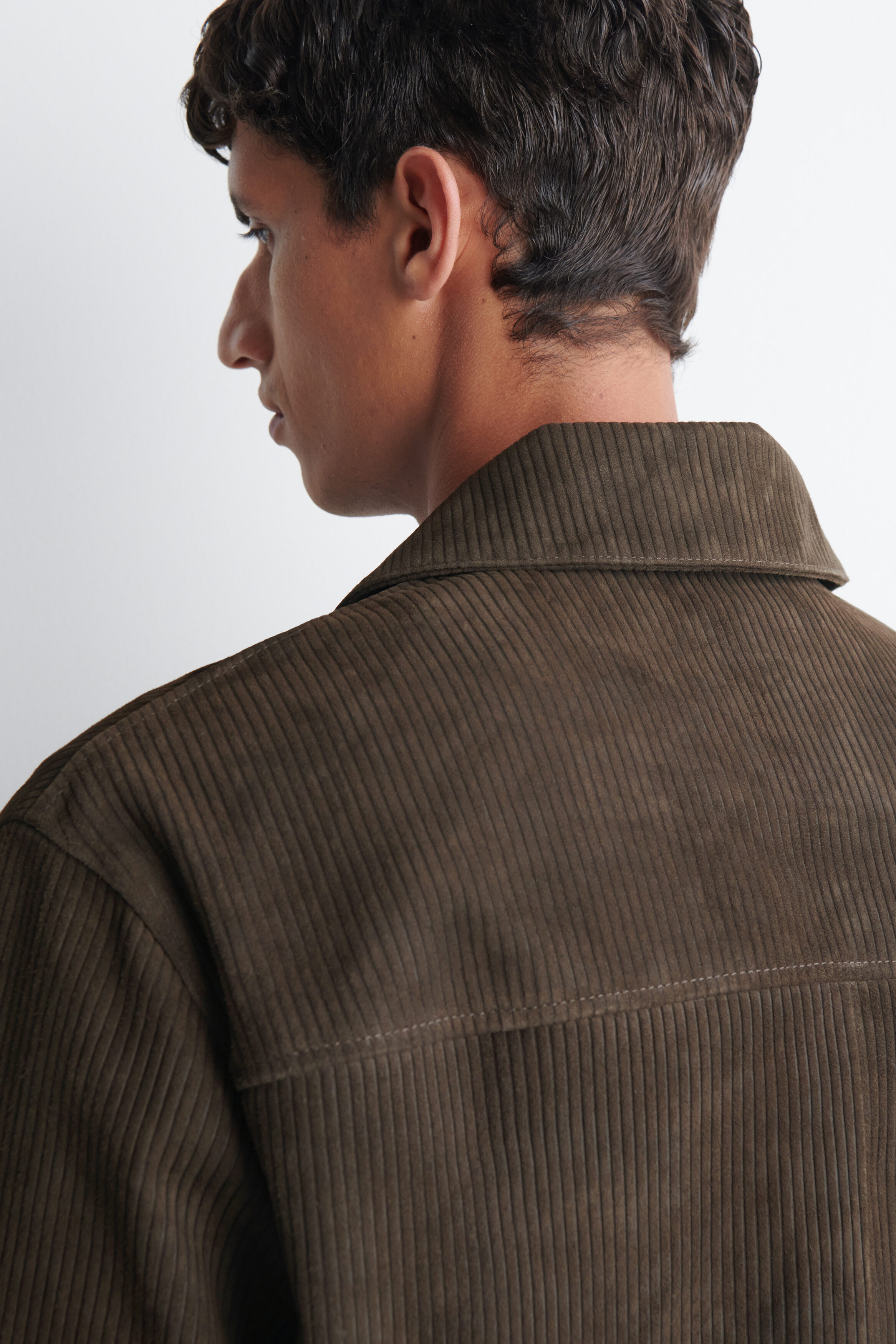 CORDED SUEDE OVERSHIRT - thumbnail 4