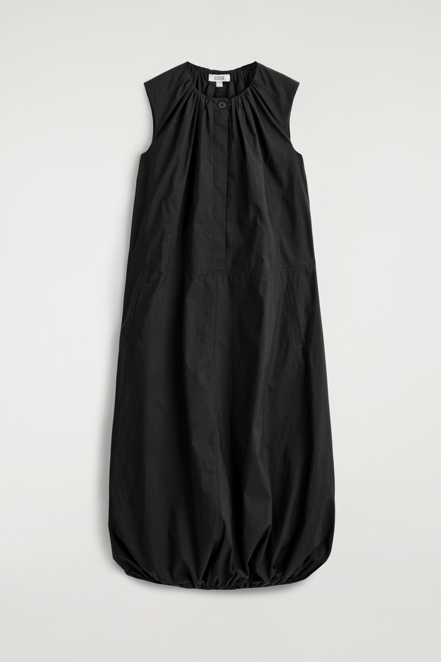 ROBE MIDI À OURLET BULLE - VERT FONCÉ/GRIS - 2