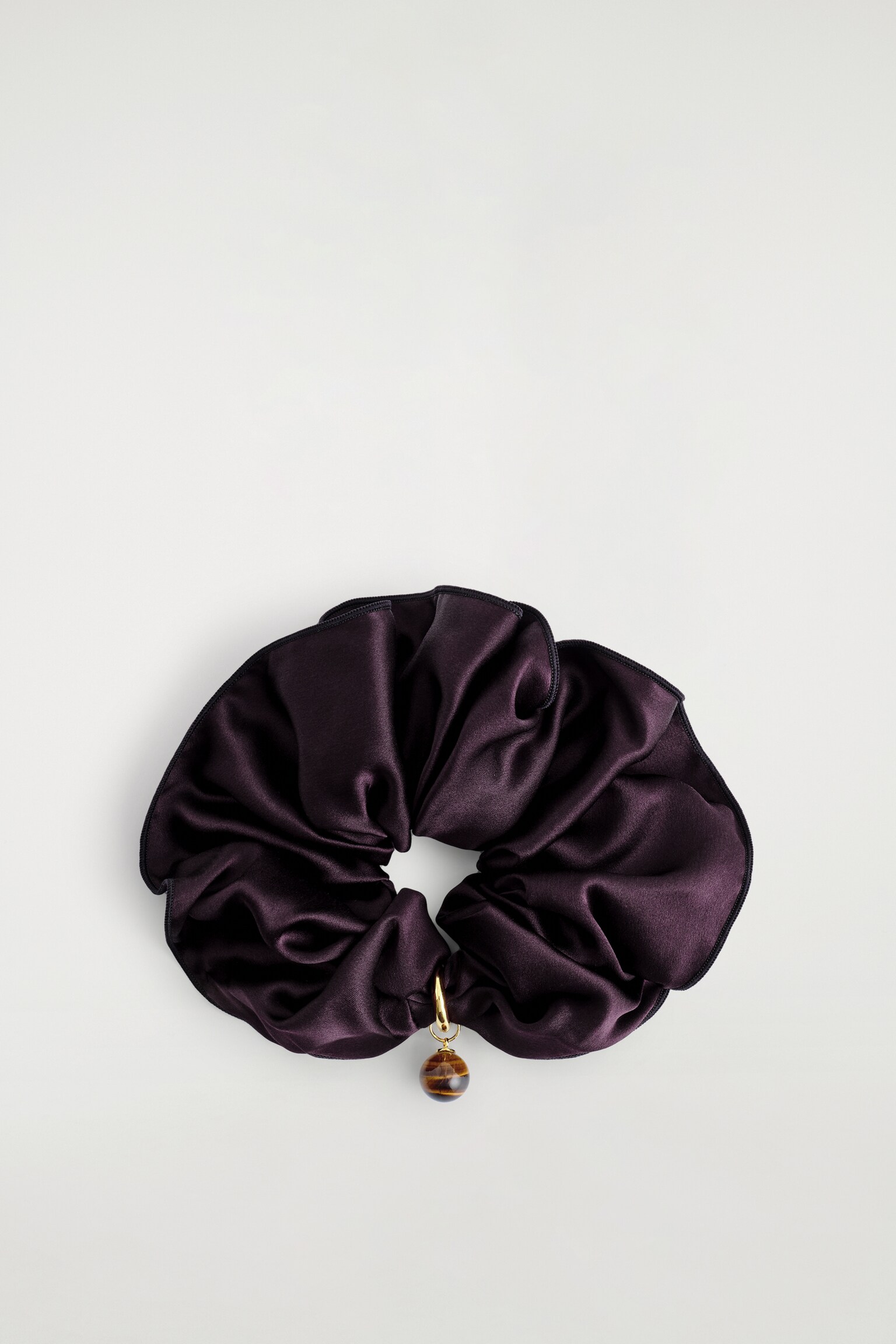 SCRUNCHIE IN SETA CON CIONDOLO - PRUGNA - 2