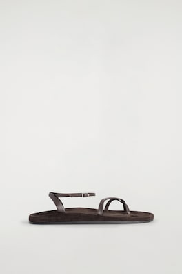 MINIMAL LEATHER SANDALS — BROWN 4