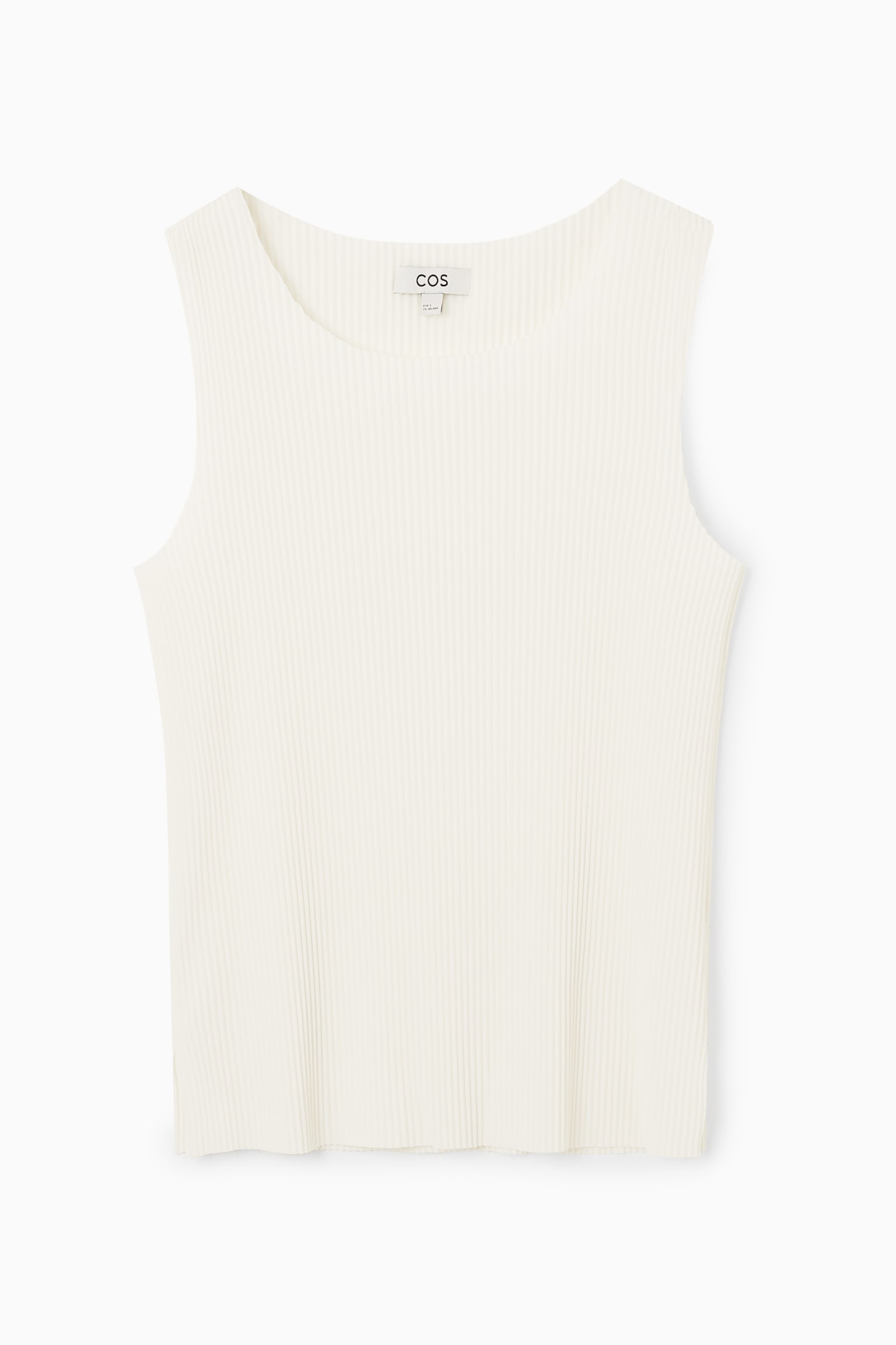 RIBBED TANK TOP - IVORY/BLACK