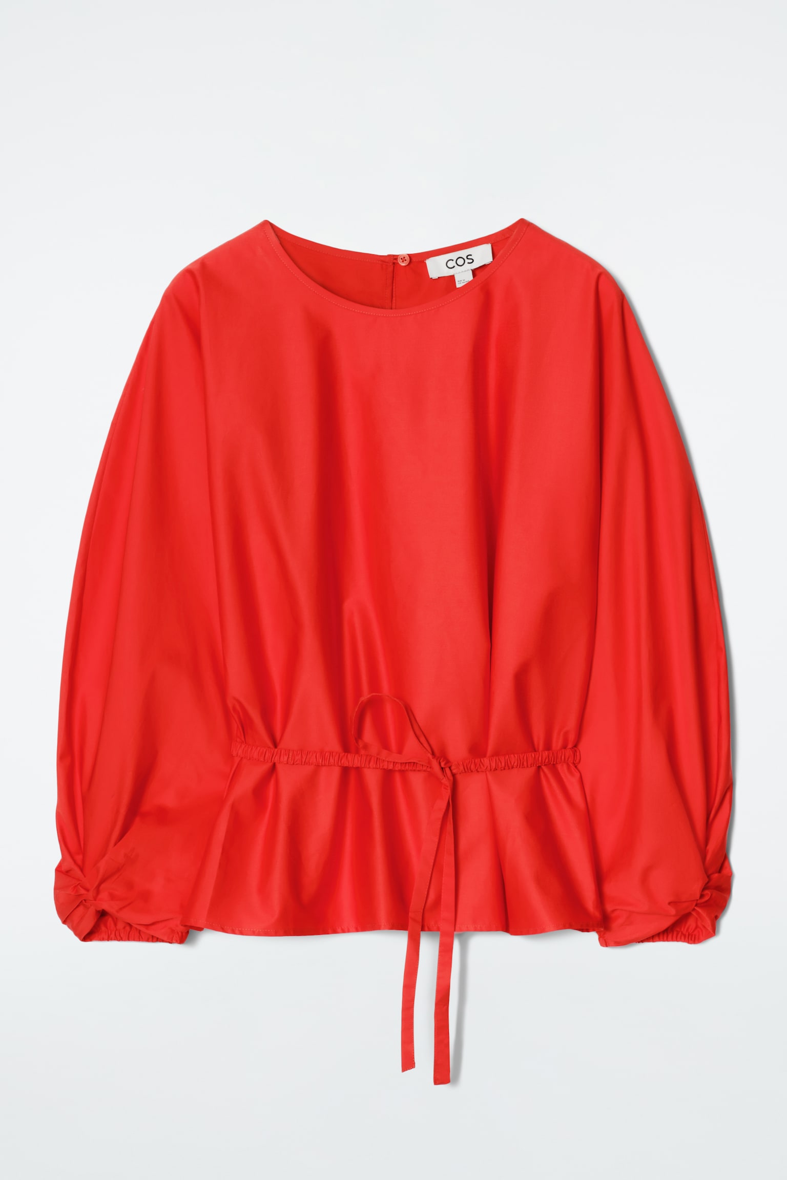 BLUSA CON VOLANTE Y DETALLE DE CORDÓN - ROJO/AZUL MARINO - 2