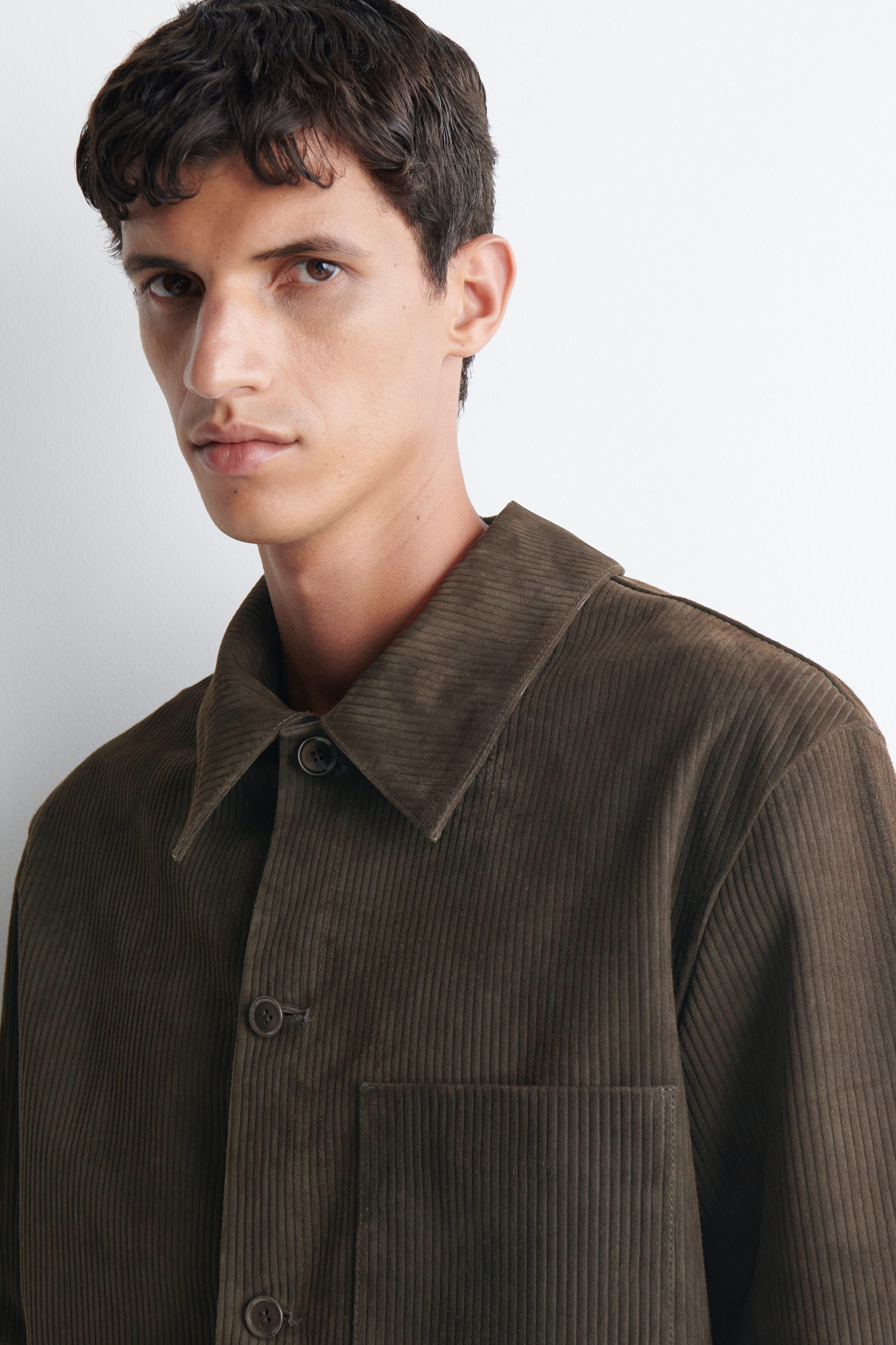 CORDED SUEDE OVERSHIRT - thumbnail 6