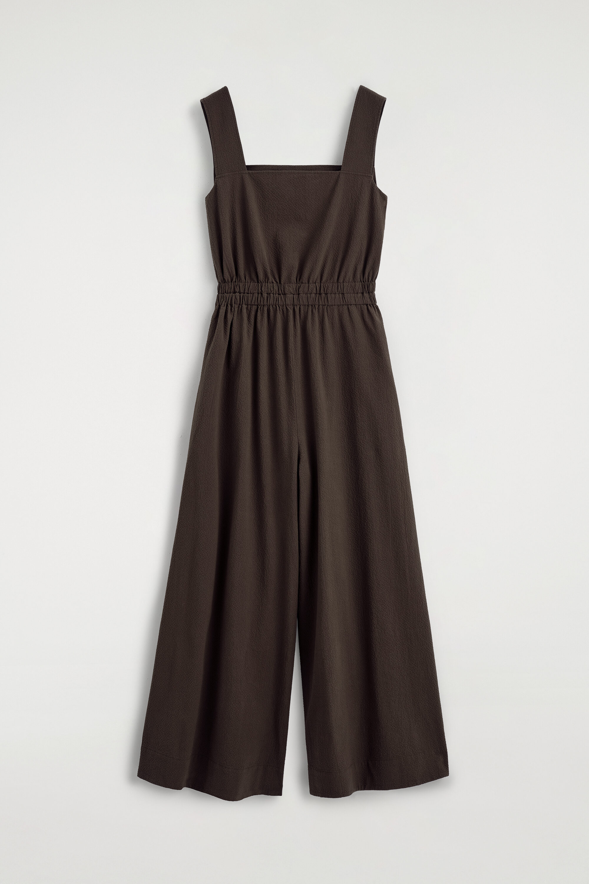 lcdc キャミ　glowny blackup cos musinsa OPEN-BACK SEERSUCKER WIDE-LEG JUMPSUIT - BROWN | COS US