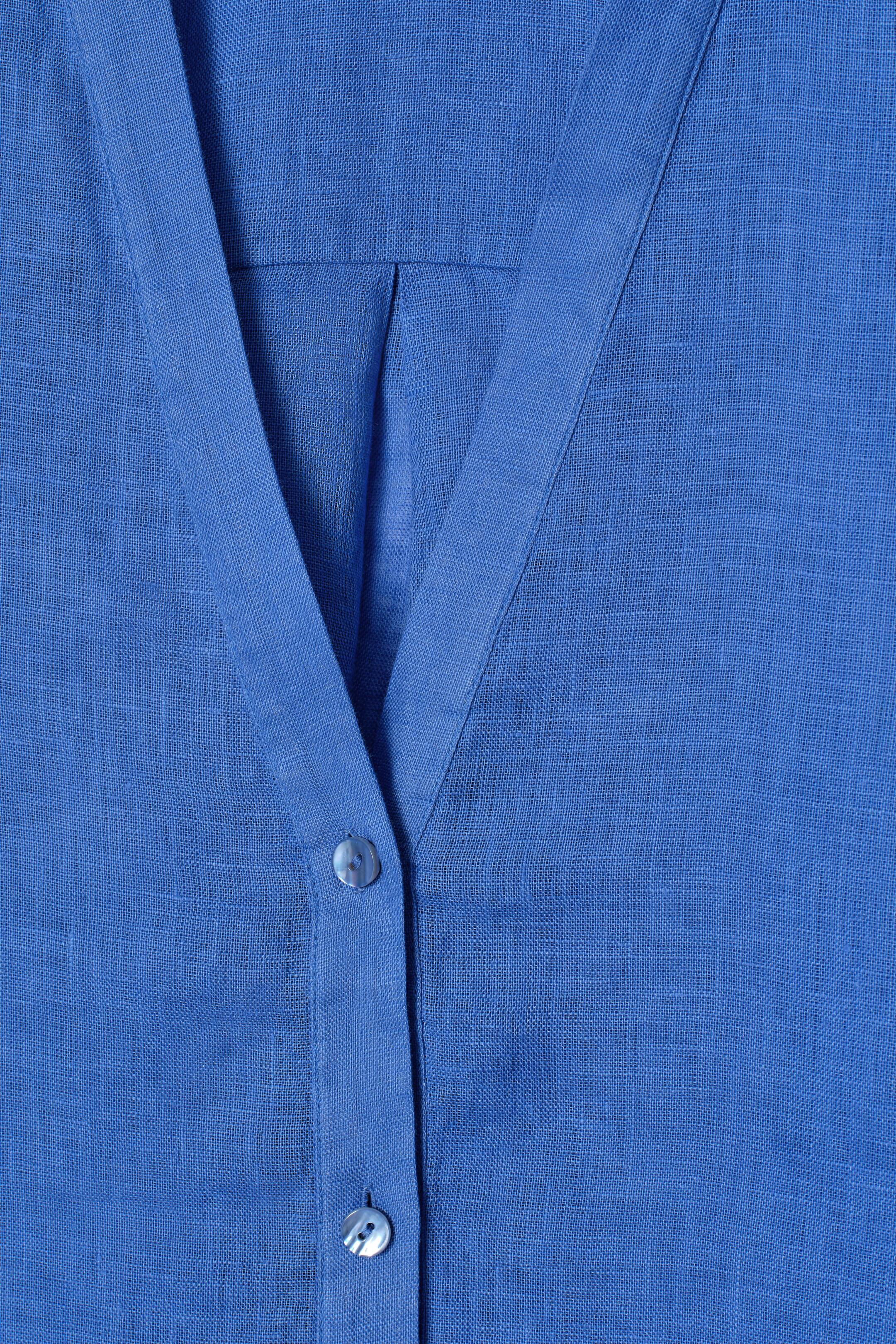 Zobrazit větší obrázek: OVERSIZED LÍNOVÁ KOŠILE S V-VÝSTŘIHEM - MODRÁ - ŽENY | H&M CZ 7