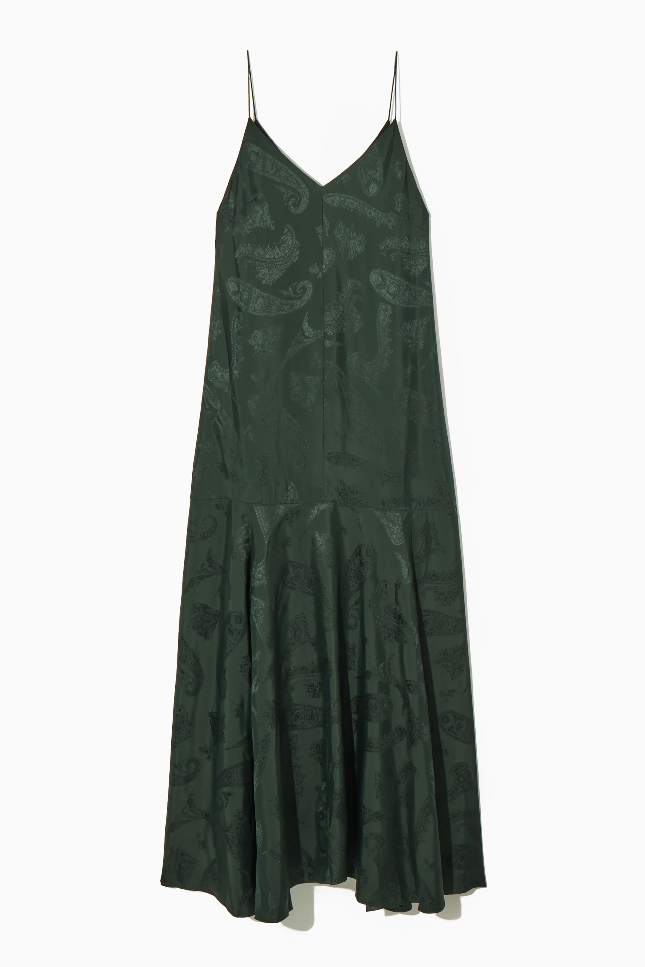 View larger image: TIERED PAISLEY-JACQUARD SILK MAXI DRESS - DARK GREEN / PAISLEY - Ladies | H&M GB 1