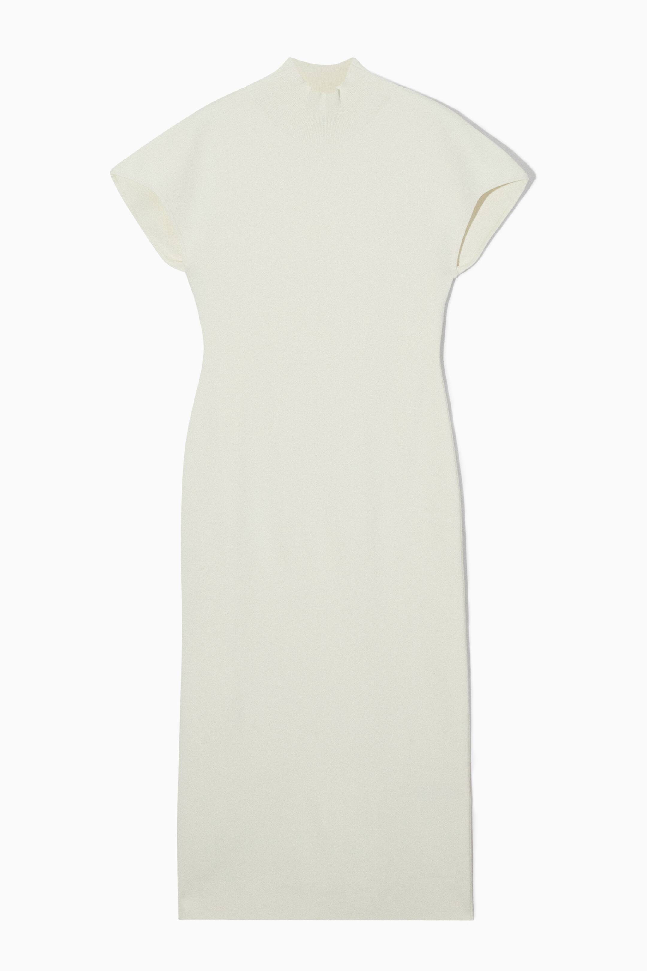 Se større billede: HIGH-NECK KNITTED CORSET MIDI DRESS - WHITE - DAME | H&M DK 1