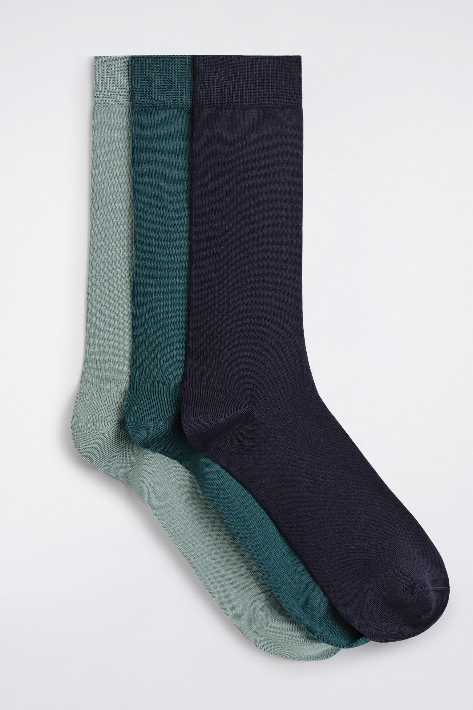 CHAUSSETTES COTON MERCERISÉ - LOT DE 3 - SAUGE / SARCELLE / MARINE/BLEU MARINE / KAKI / BORDEAUX/NOIR / MARRON / GRIS