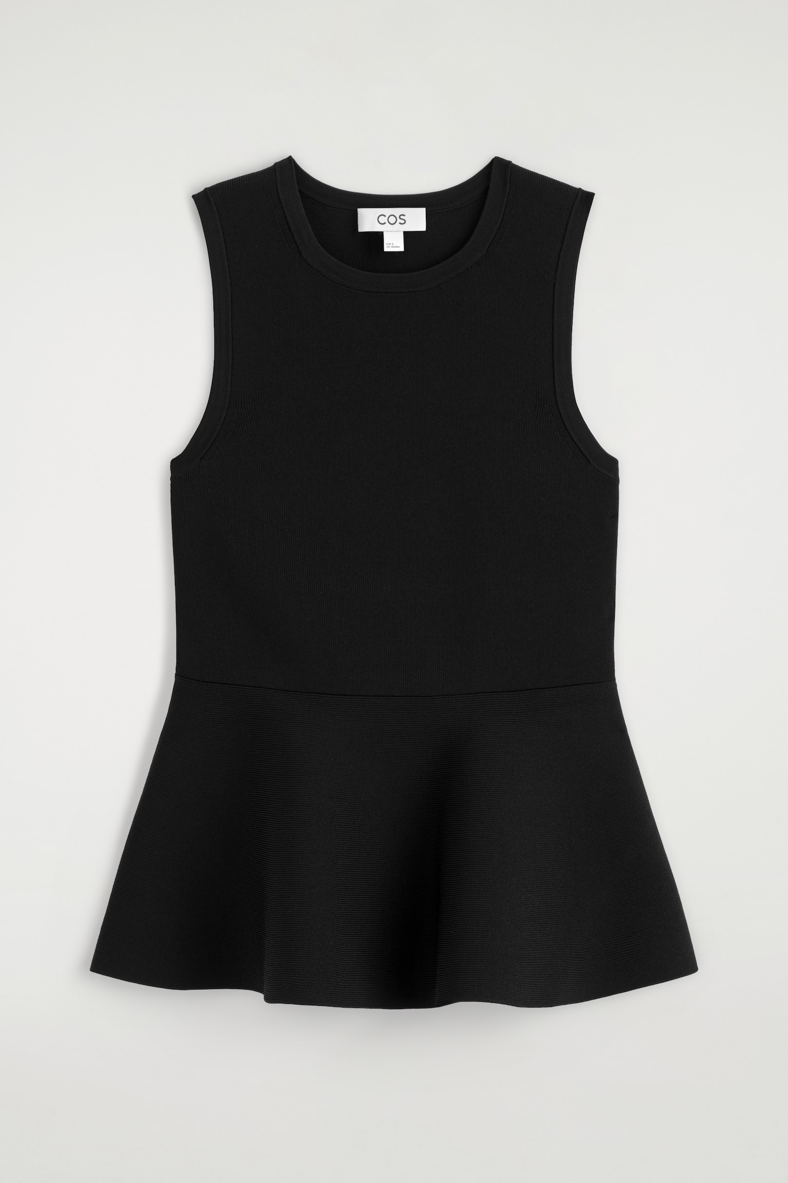 TOP TRICOTAT CU PEPLUM - NEGRU - 1