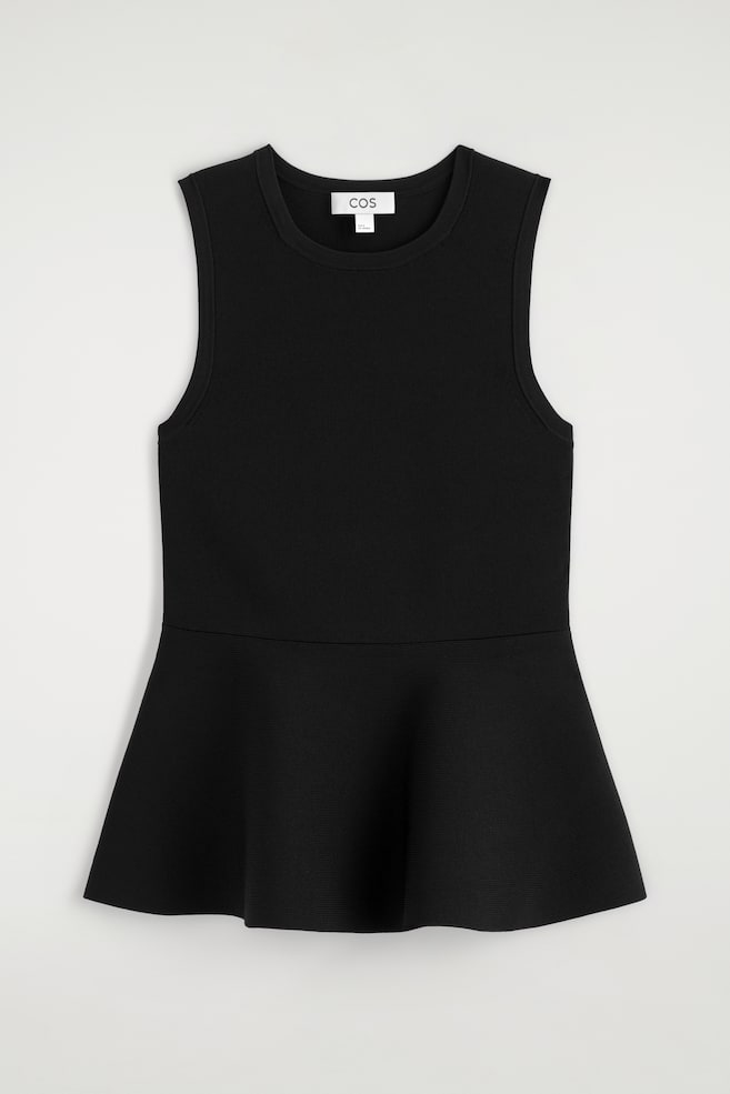 Blusa peplum em malha - PRETO - 1
