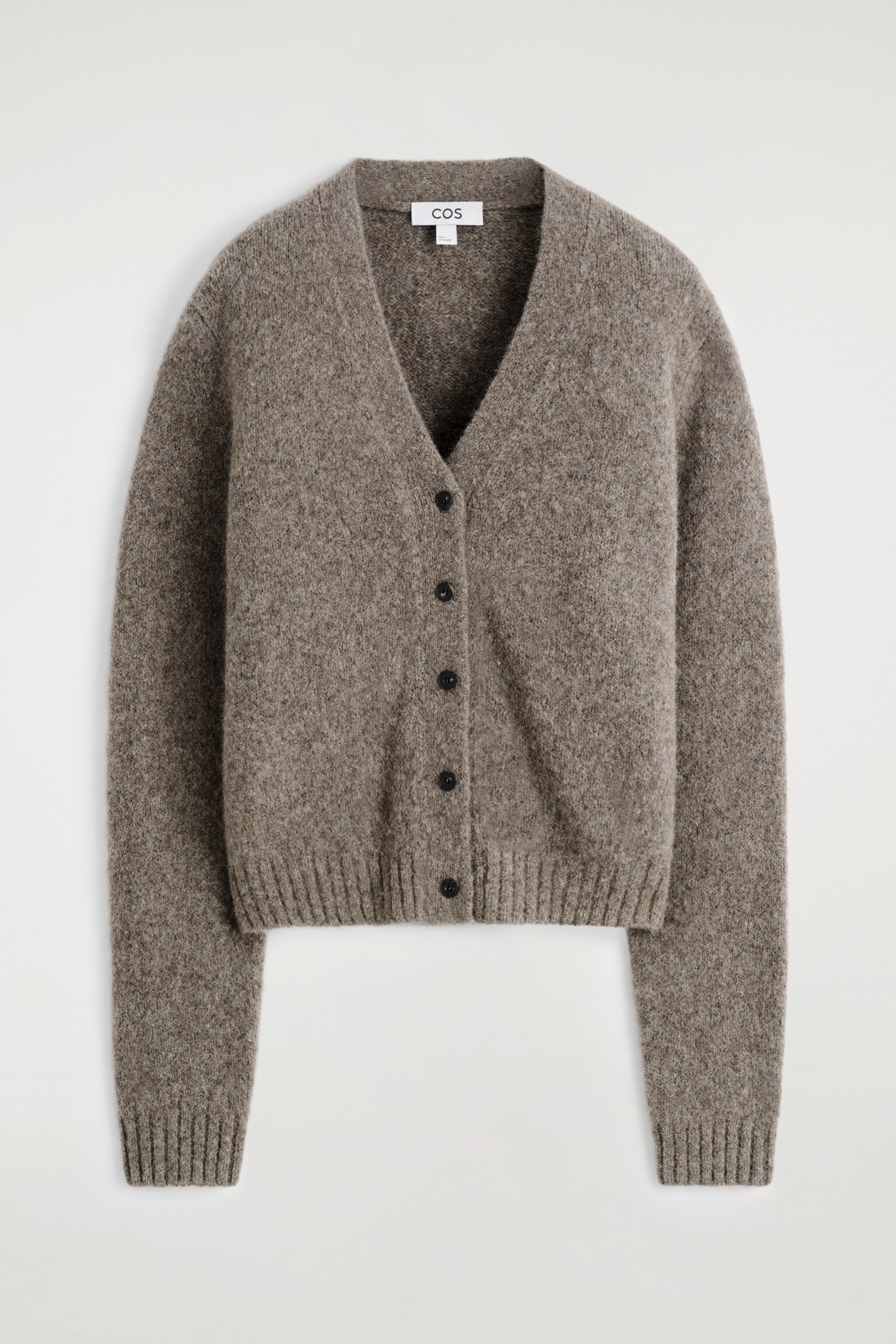 CROPPED ALPACA-BLEND CARDIGAN - TAUPE MÉLANGE - 2