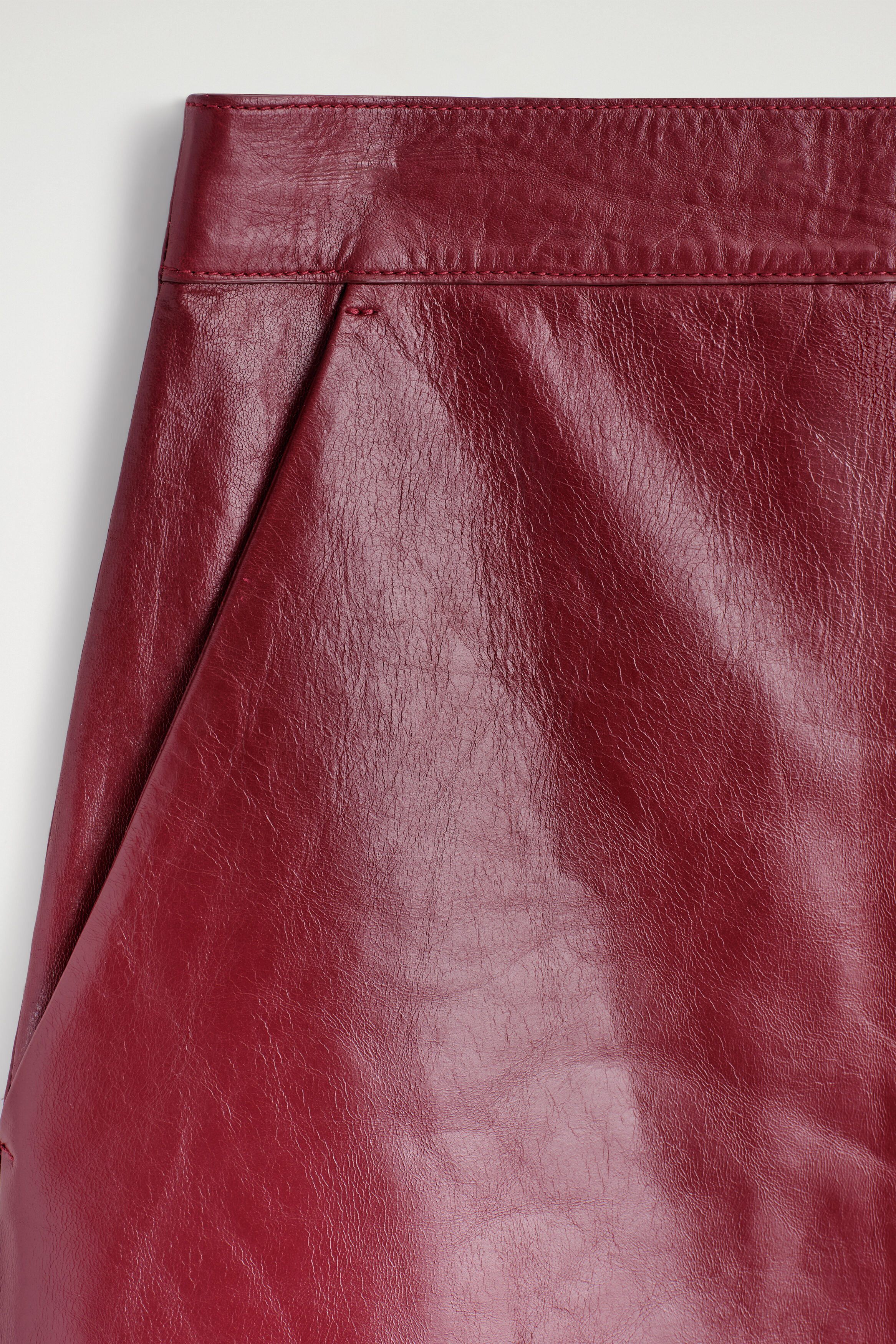 PLEATED TEXTURED-LEATHER MIDI SKIRT - thumbnail 6