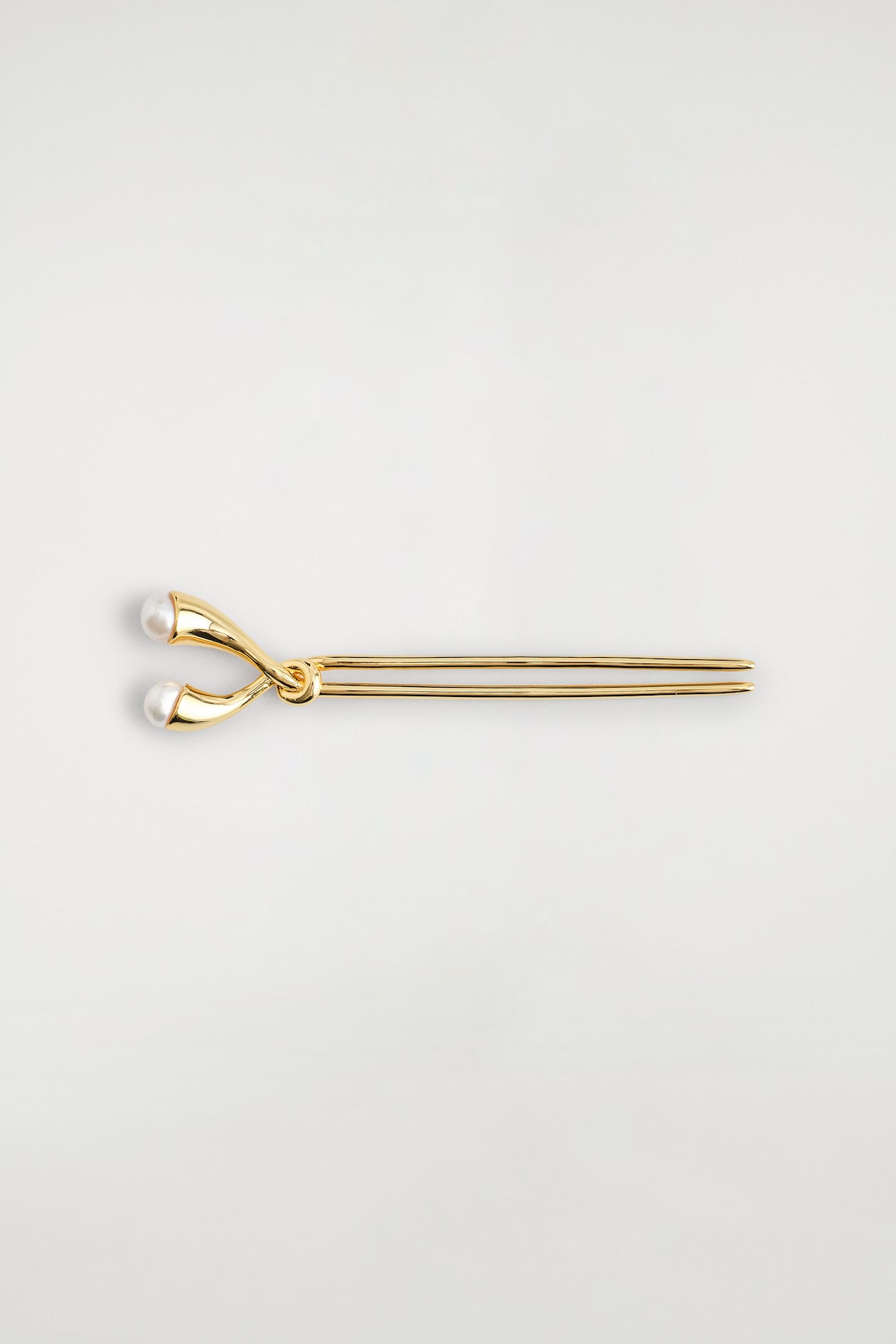 FRESHWATER PEARL HAIR PIN — GOLD