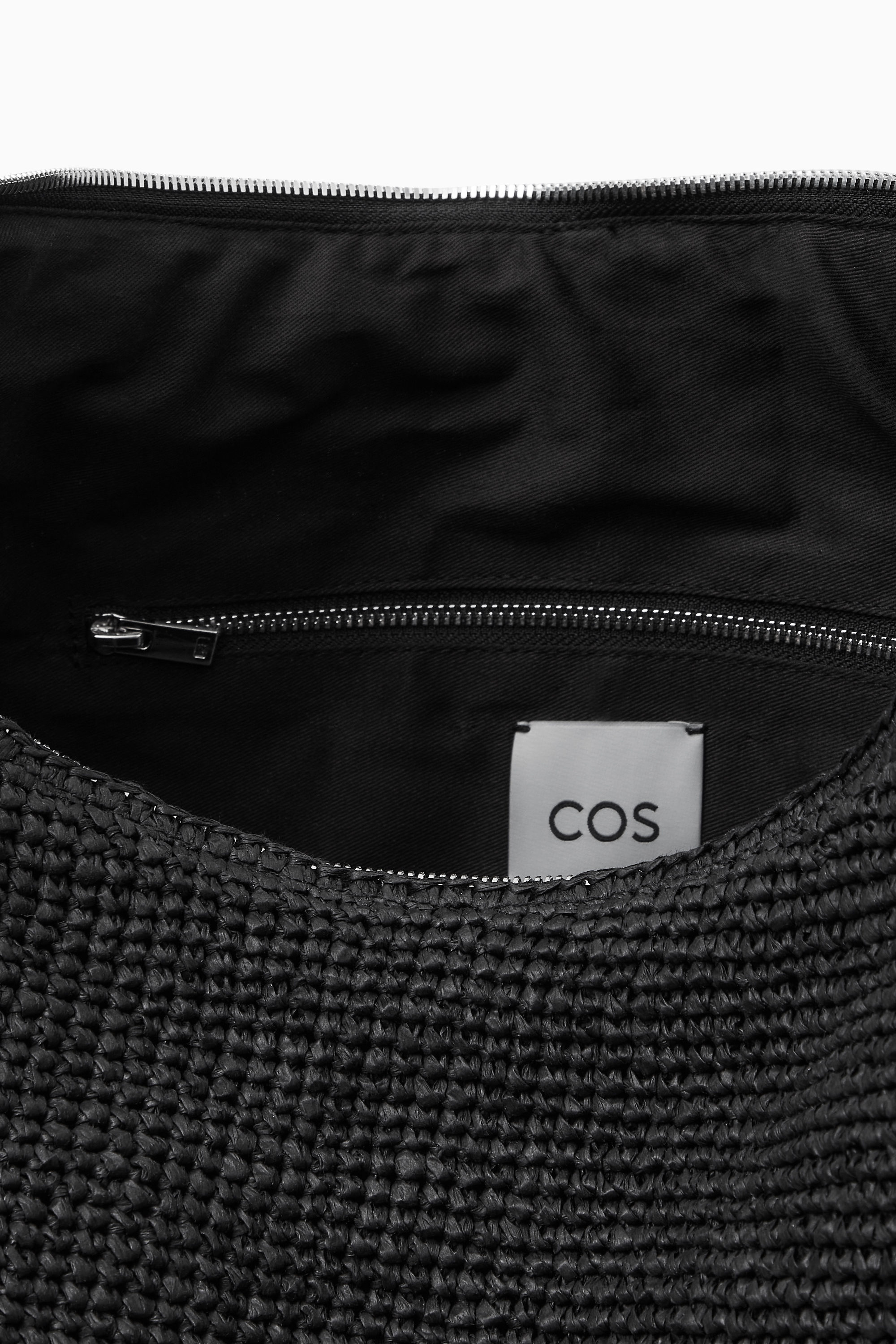 OVERSIZED SLING BAG - RAFFIA - BLACK | COS
