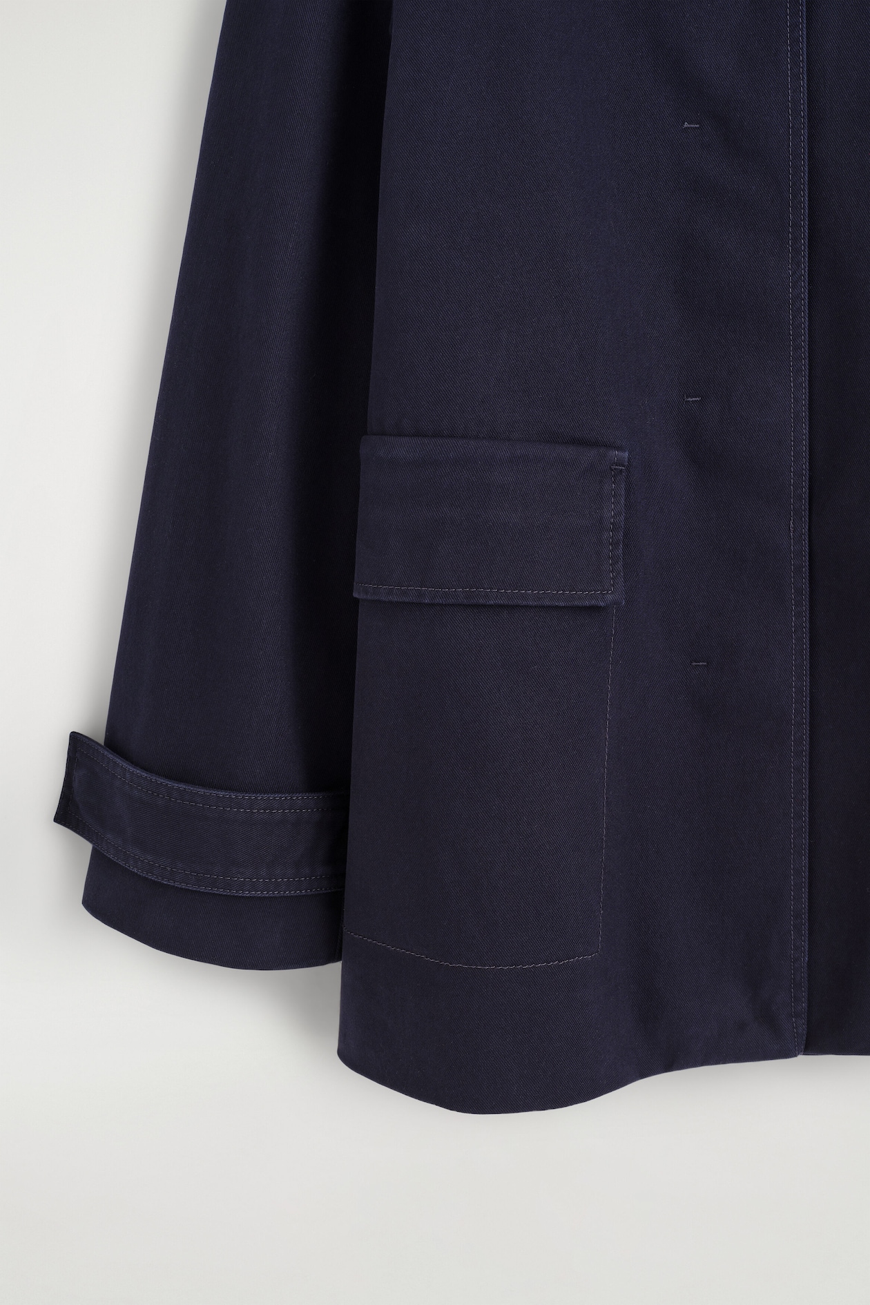 COTTON-TWILL MOCK-NECK JACKET — NAVY
