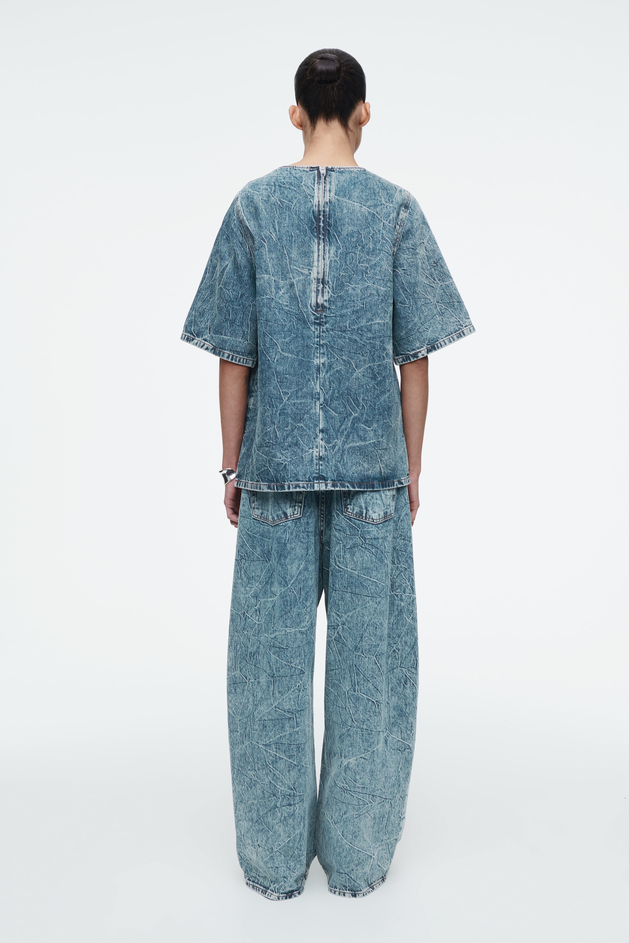 Grösseres Bild ansehen: KURZÄRMLIGES OBERTEIL AUS GEWASCHENEM DENIM - Blau - DAMEN | H&M CH 4