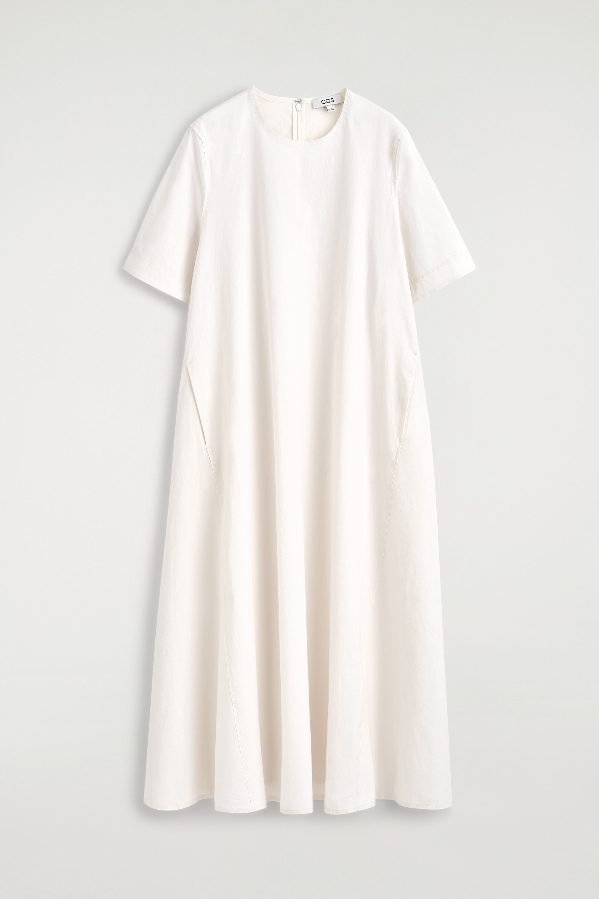 COS Women's Raw-Cut Midi Dress in White | Cotton | Size: 14 COS Women's Raw-Cut Midi Dress in White | Cotton | Size: 14