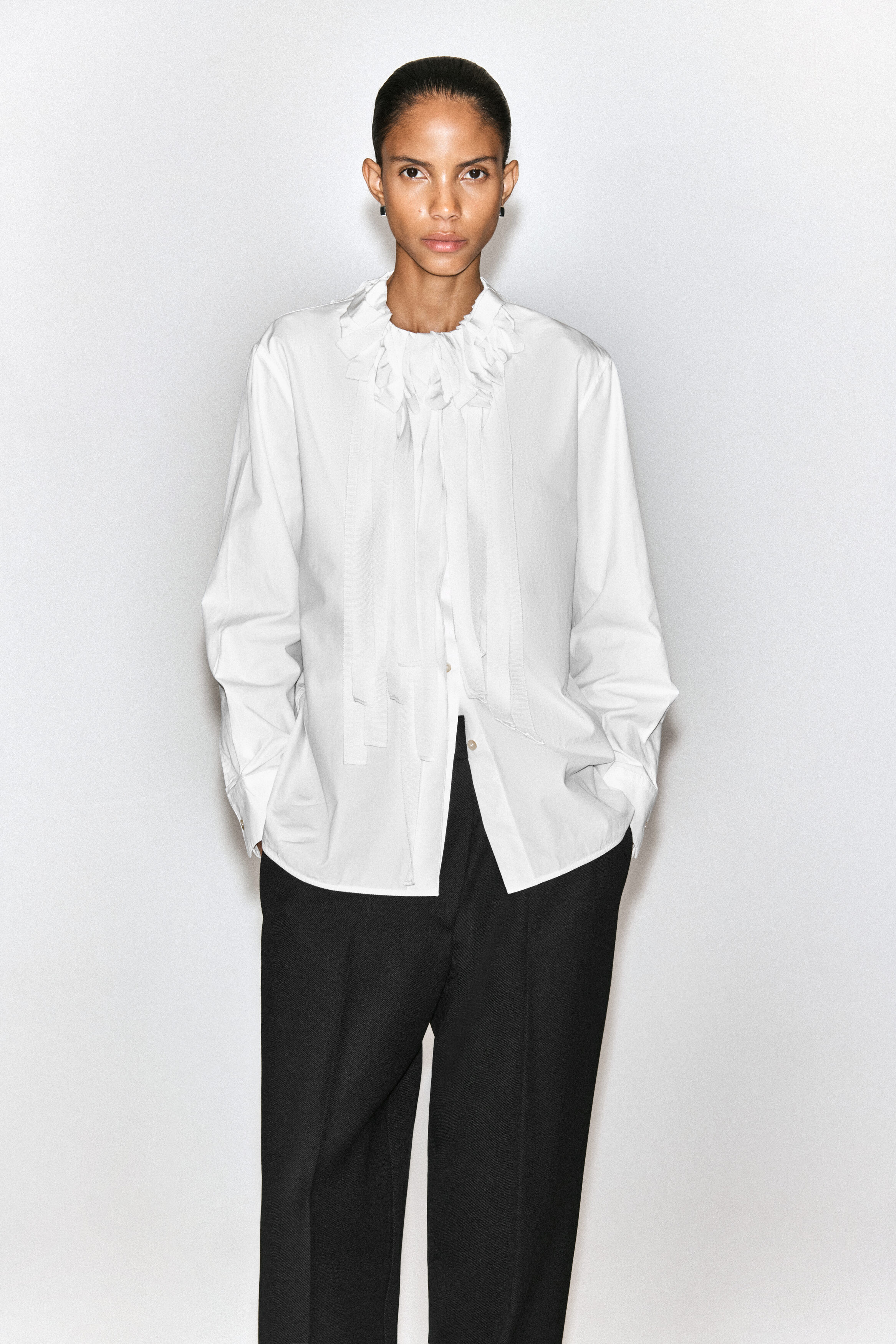 GROSGRAIN BIB-FRONT COTTON SHIRT