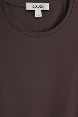 COTTON LONG-SLEEVED TOP — DARK BROWN 6