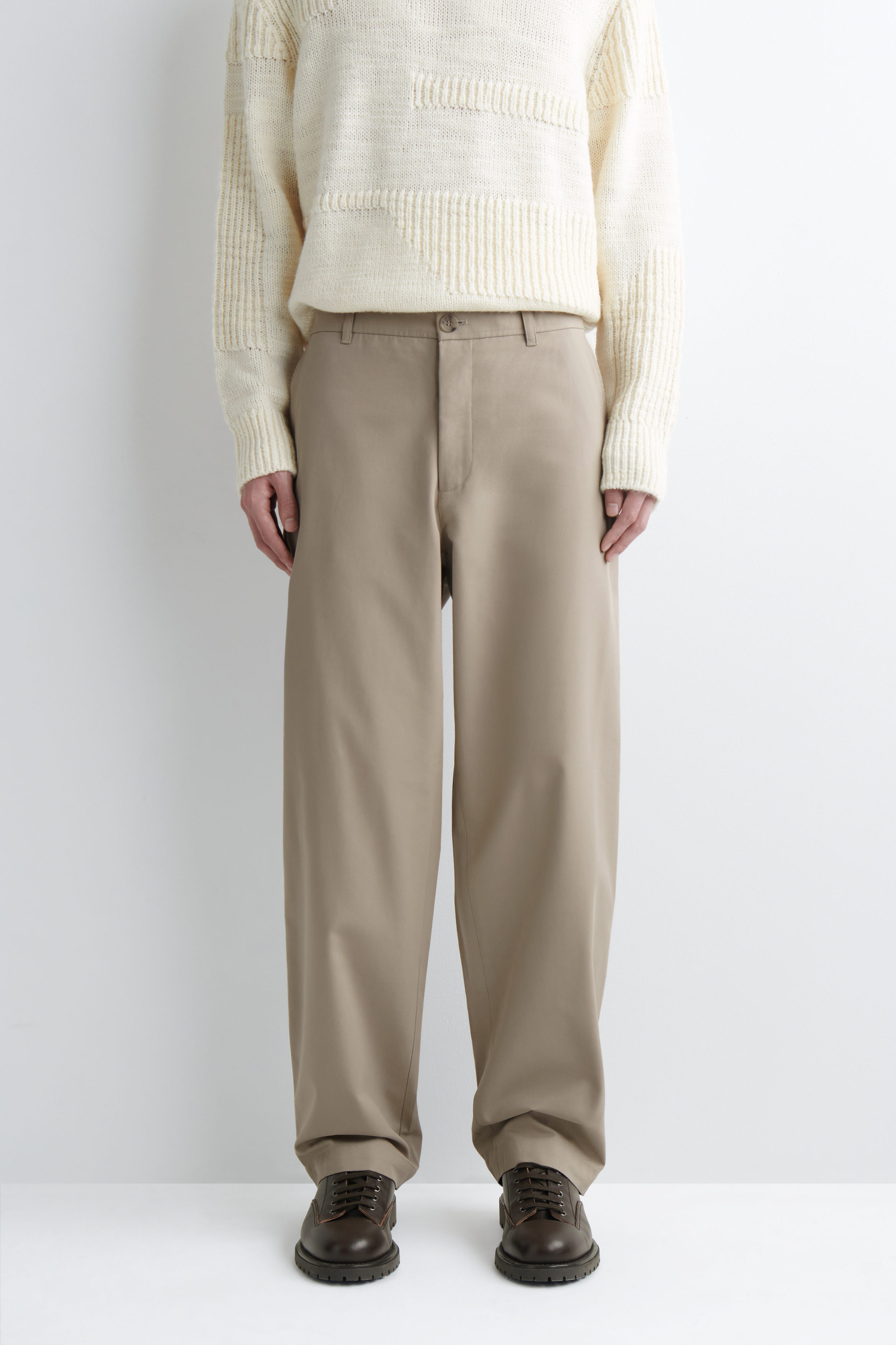 COTTON STRAIGHT-LEG CHINOS - BEIGE | COS US