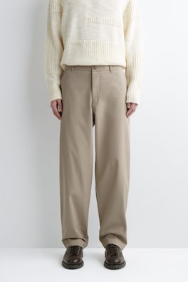 COTTON REGULAR-FIT STRAIGHT-LEG CHINOS — BEIGE 4