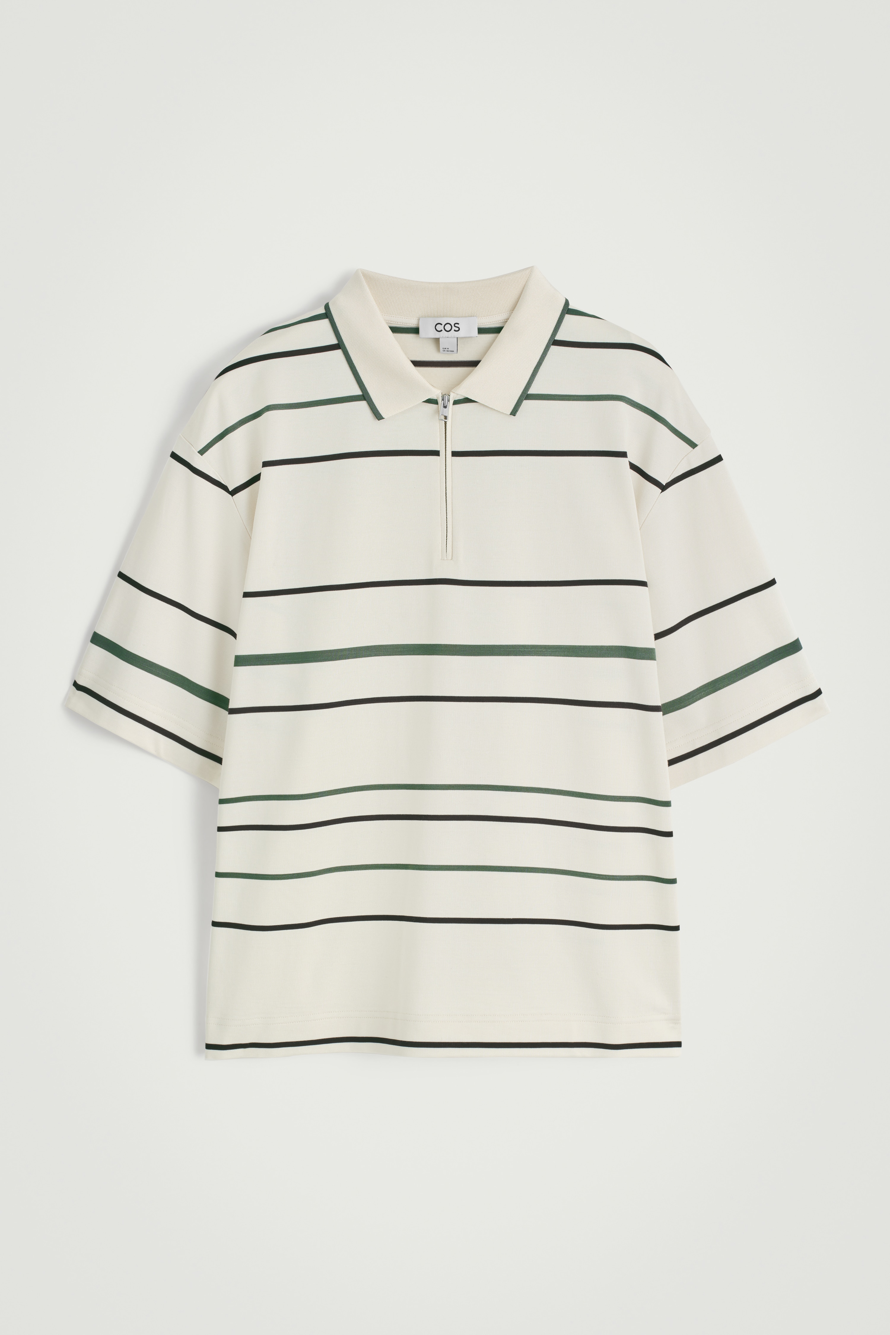 POLO RAYÉ DEMI-ZIPPÉ - ÉCRU / RAYURES