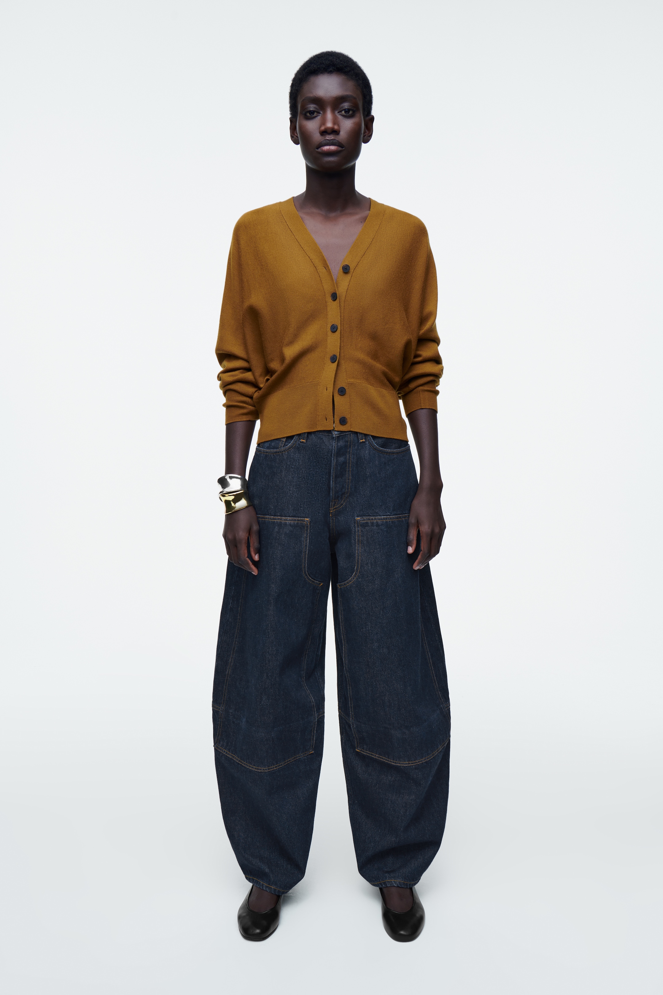 Agrandir l'image: CARDIGAN À MANCHES CHAUVE-SOURIS EN LAINE MÉRINOS - OCRE - FEMME | H&M FR 3
