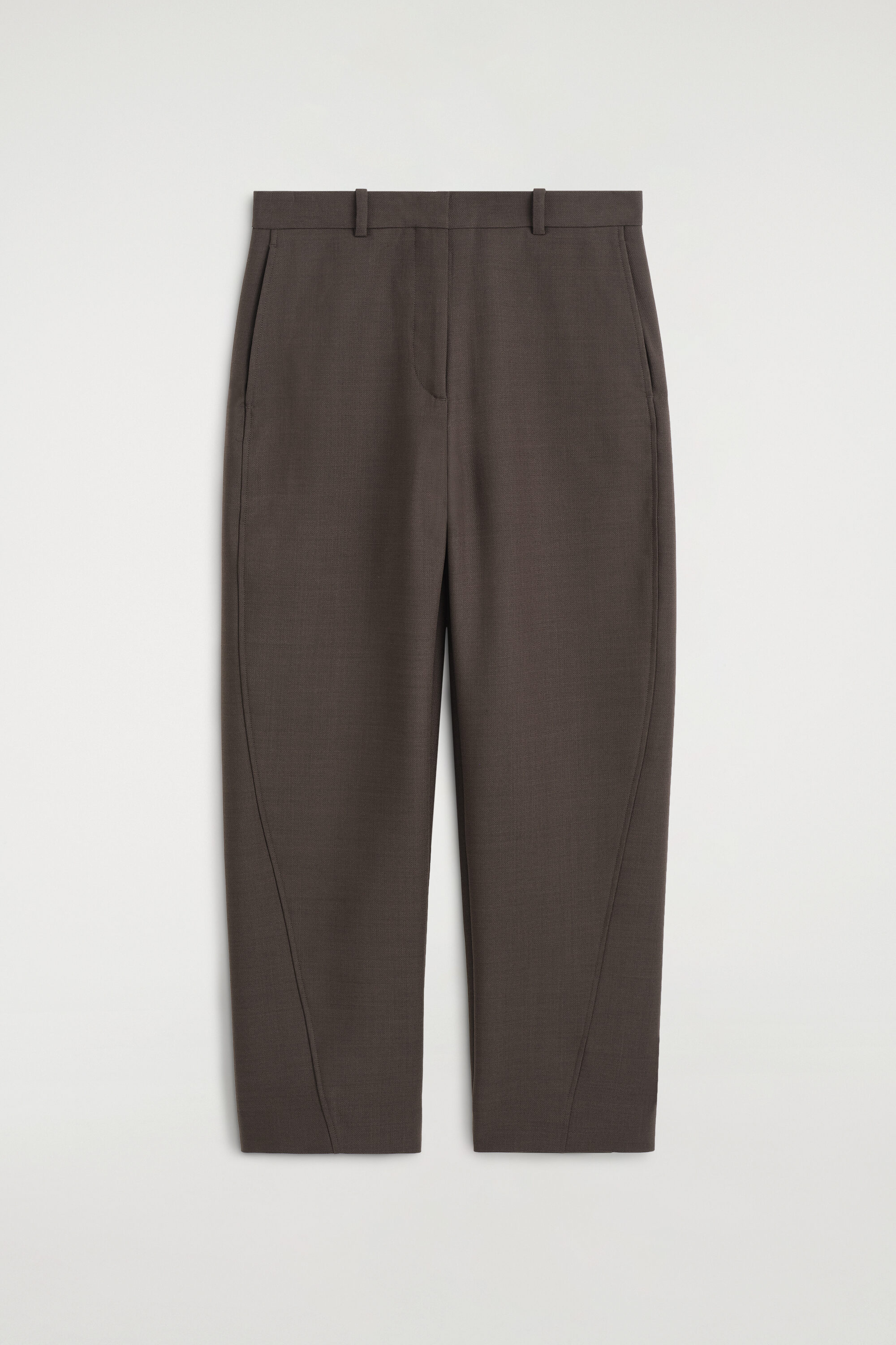 CROPPED WOOL BARREL-LEG TROUSERS - thumbnail 6