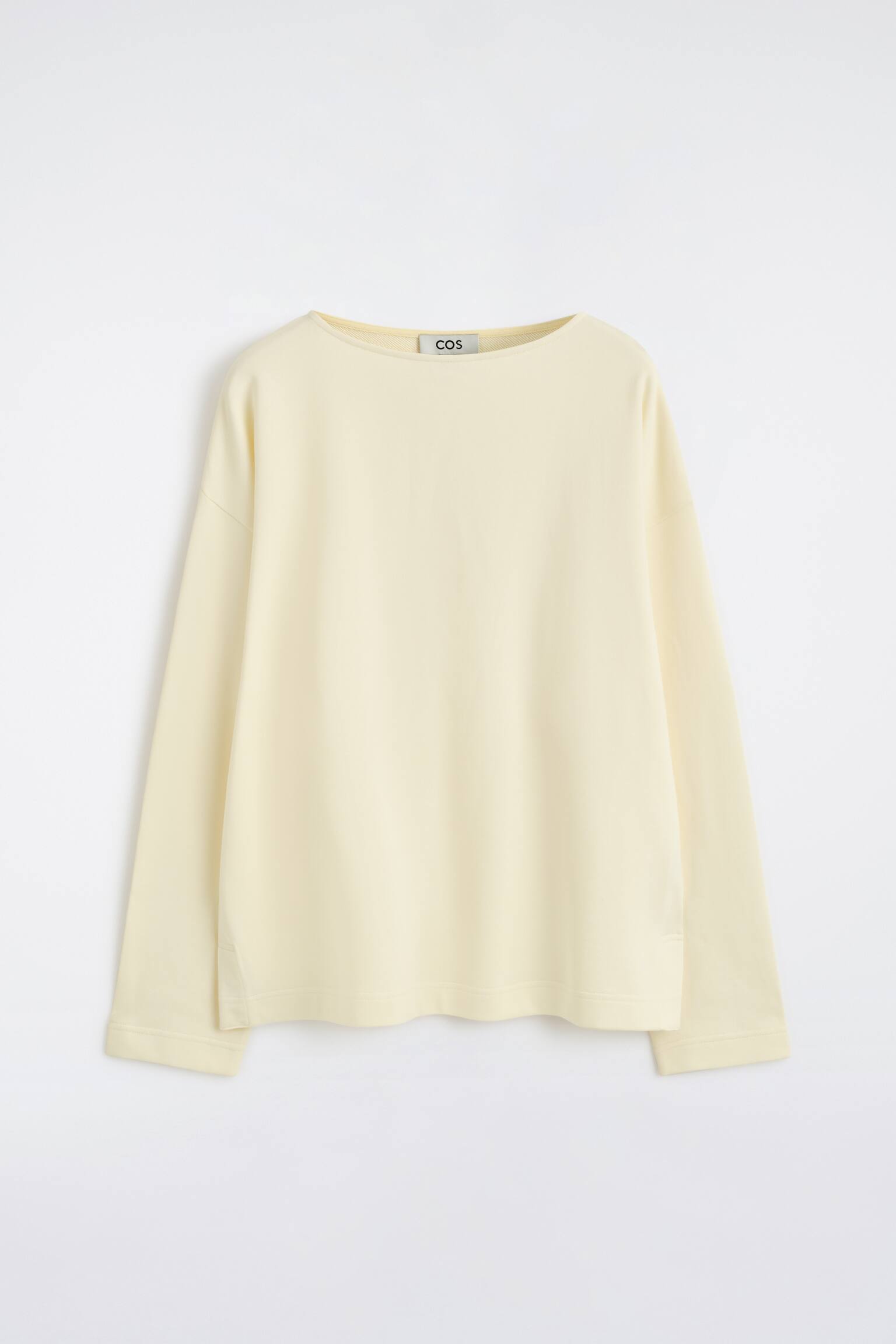 OVERSIZED BOAT-NECK SWEATSHIRT - BUTTER YELLOW - 2