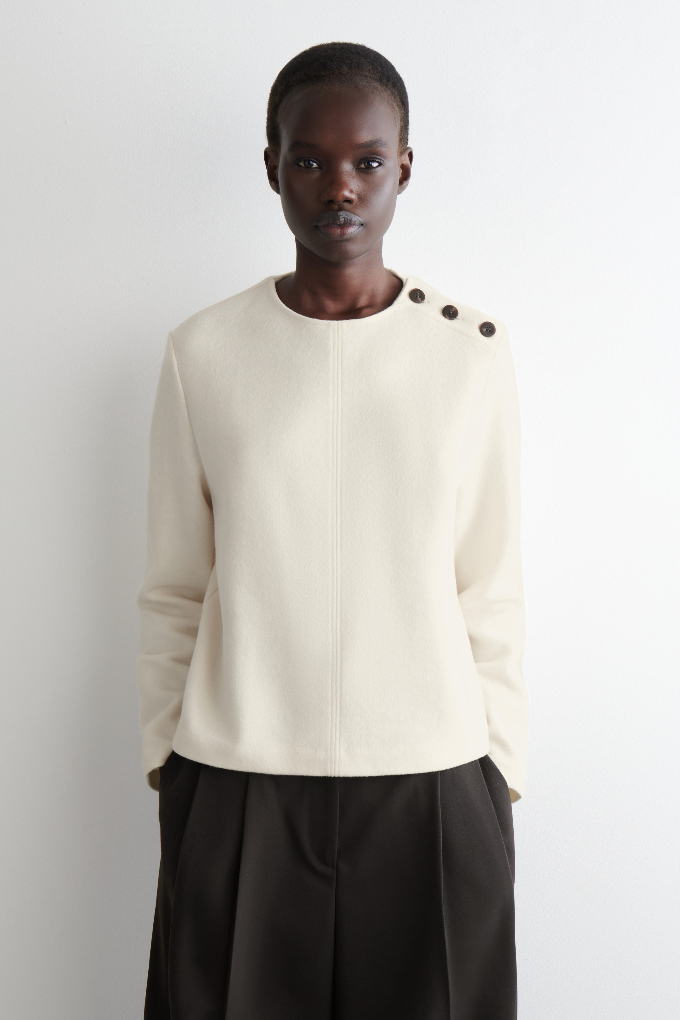 Cornier WOOL GABARDINE PULLOVER Sサイズ Women's 1/4 Zip Up Sweater: Woolicious Solid | Title Nine