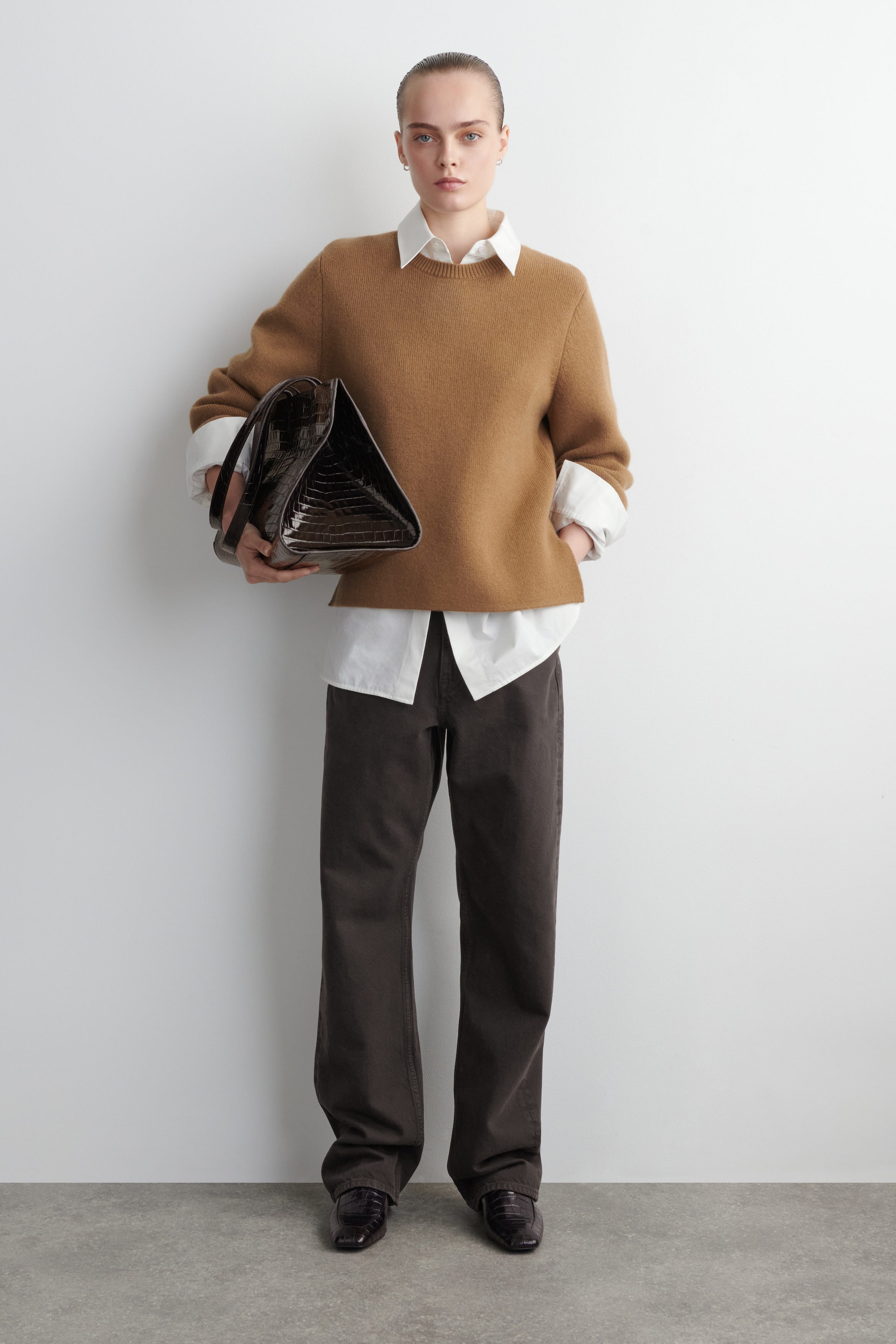 GALLERY TOTE BAG - CROC-EFFECT LEATHER