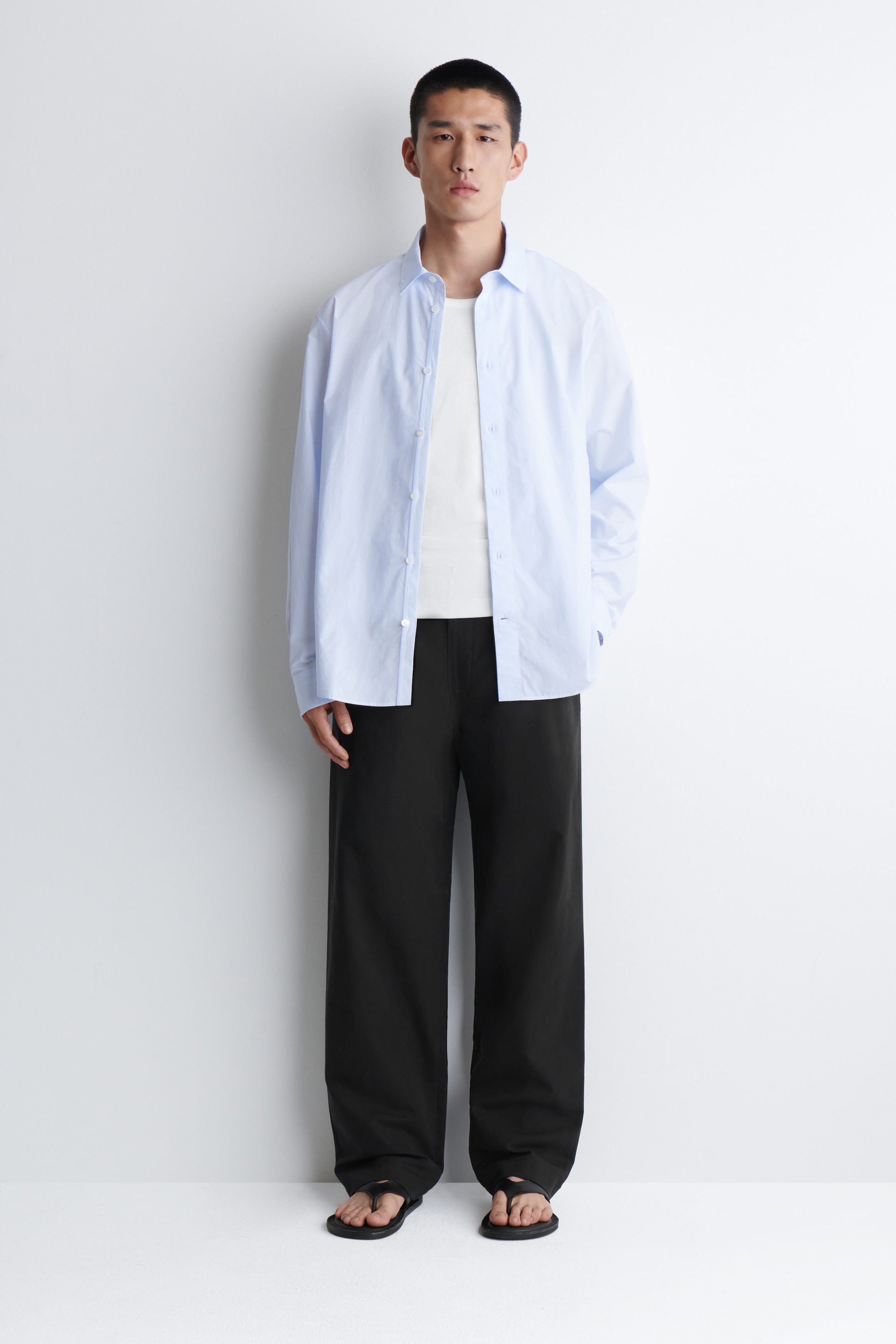 CAMICIA RILASSATA IN POPELINE DI COTONE PIMA