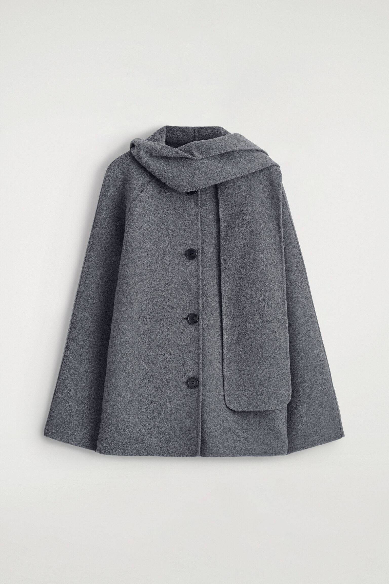 KURZJACKE AUS DOUBLEFACE-WOLLE MIT SCHAL - GRAU/BEIGE/KARIERT/SCHWARZ - 2