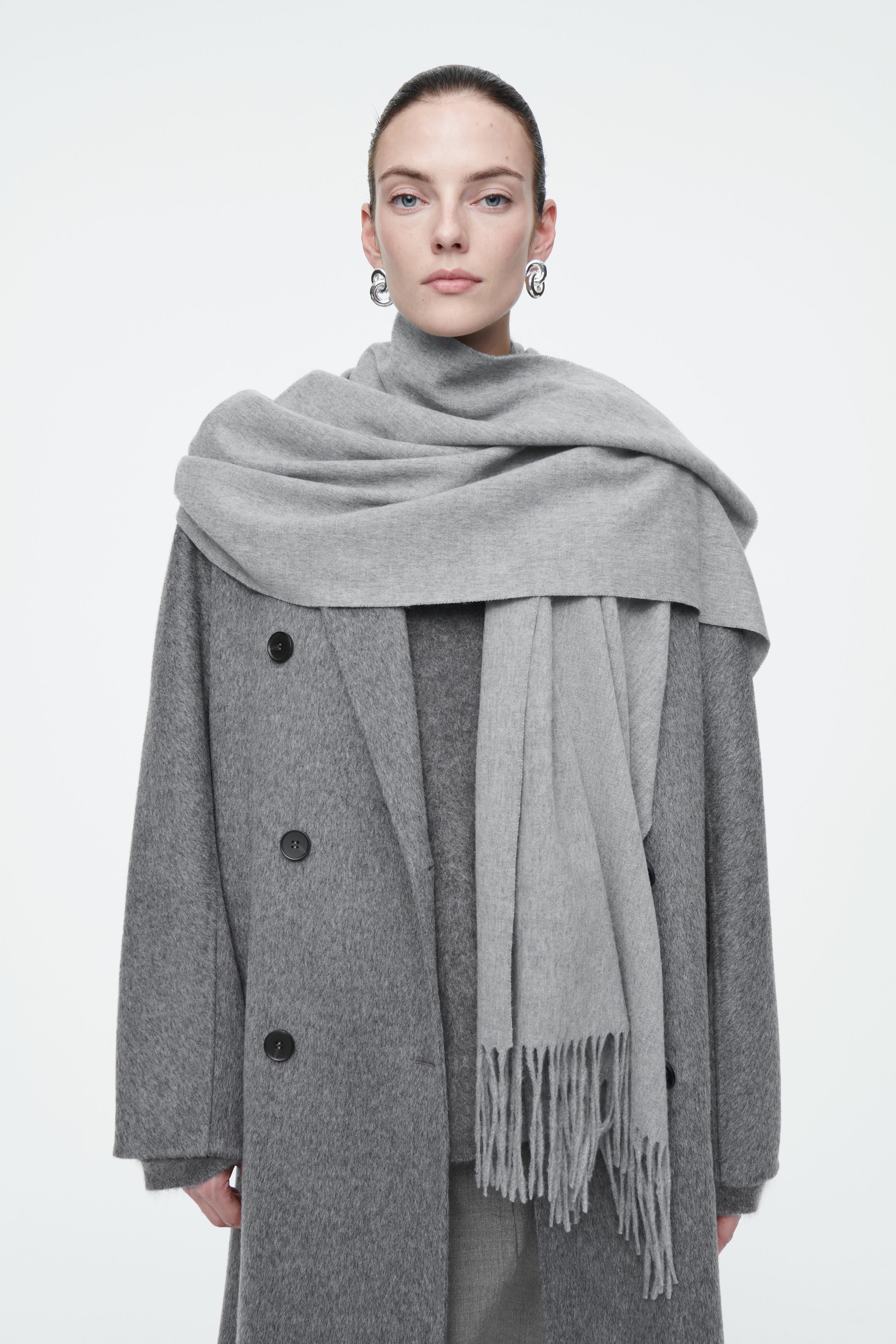Anagram scarf in alpaca and wool blend Black - LOEWE
