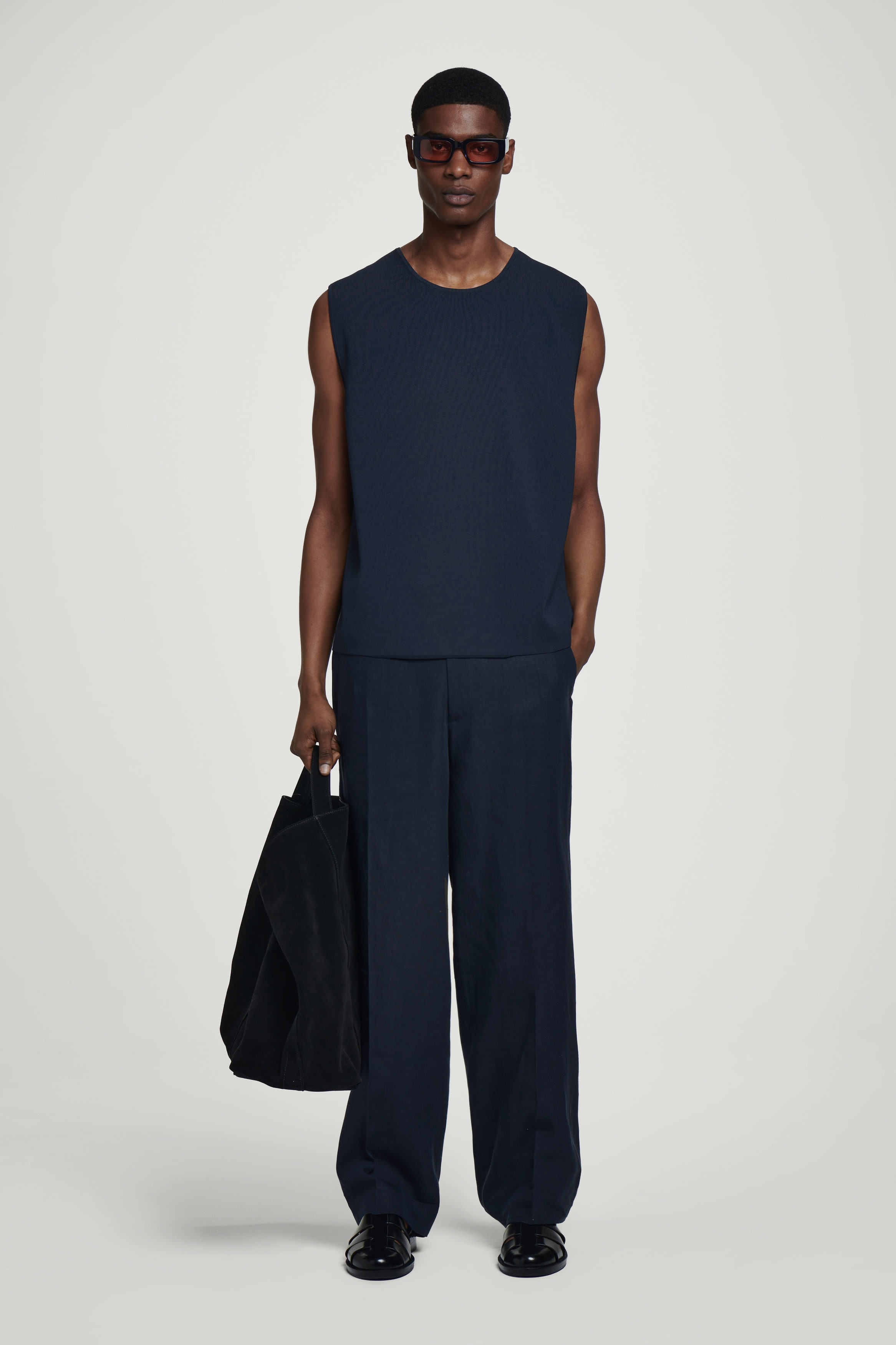 Crazeewear312r Navy Tank Tops For Women 312R Black Rib Stretch