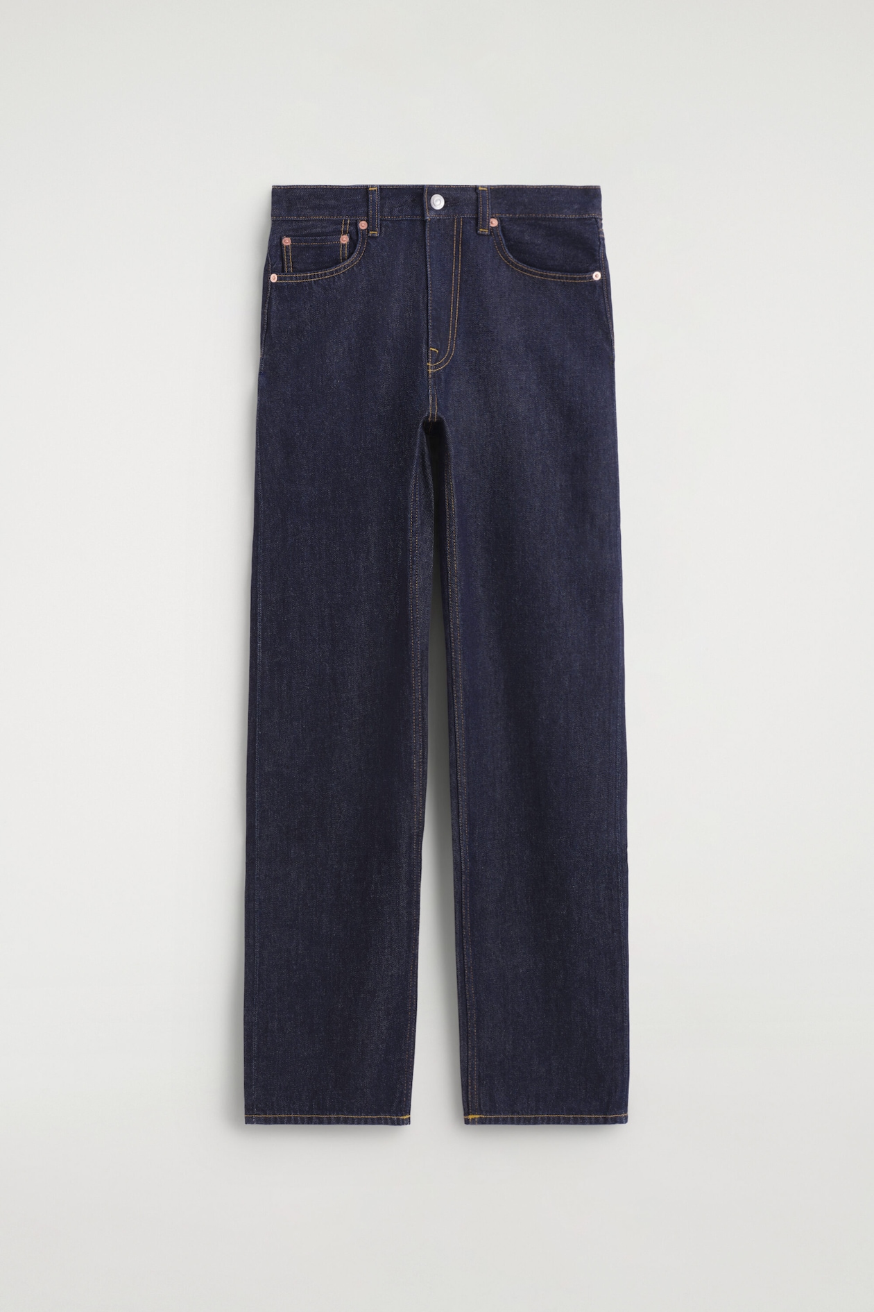 CHORD STRAIGHT-LEG JEANS — INDIGO
