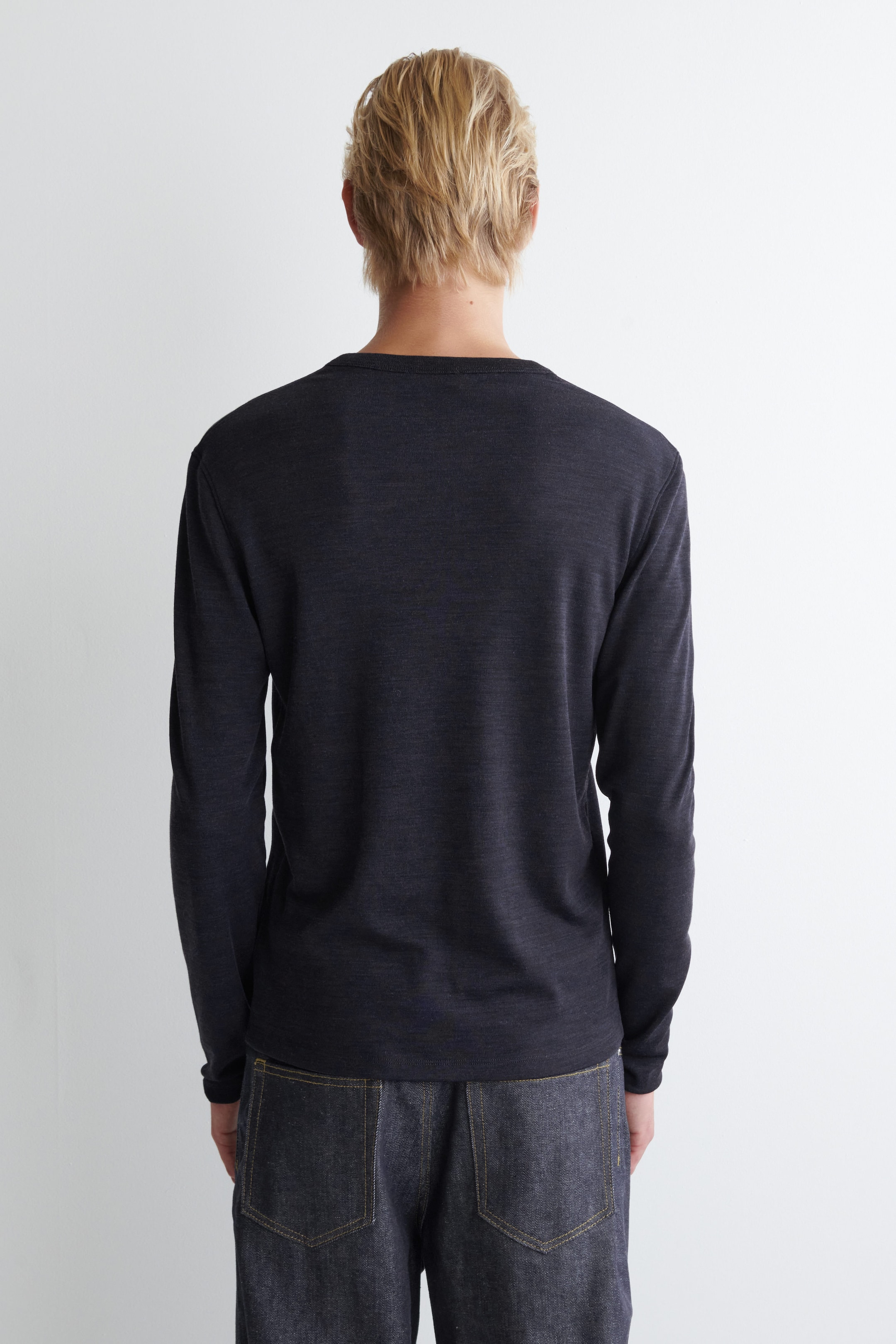 WOOL-BLEND HENLEY TOP