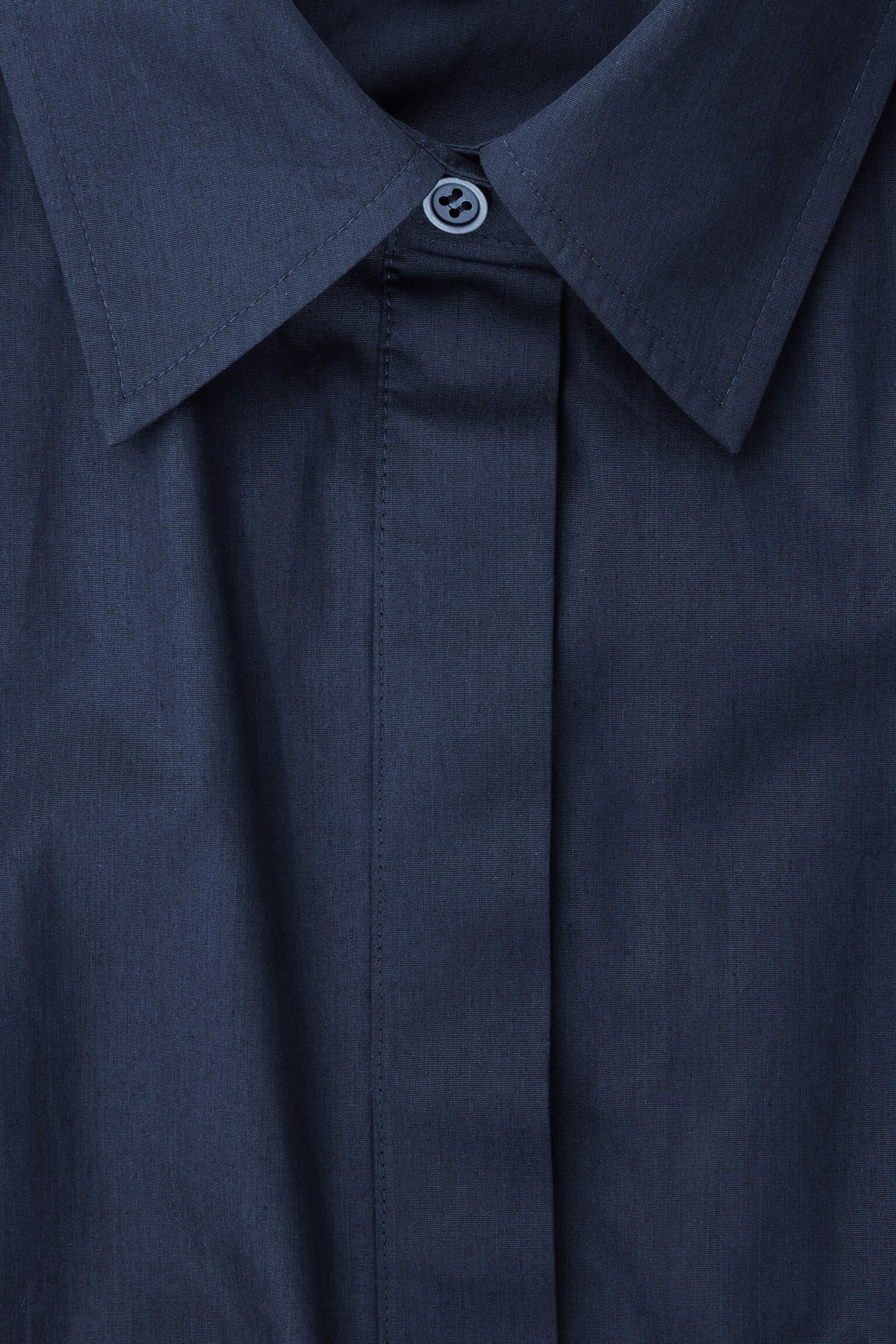CUTOUT-WAIST MIDI SHIRT DRESS - NAVY - 2