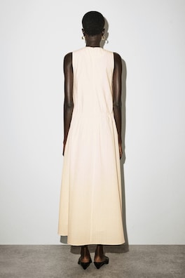 GATHERED TIERED COTTON MAXI DRESS — IVORY 4