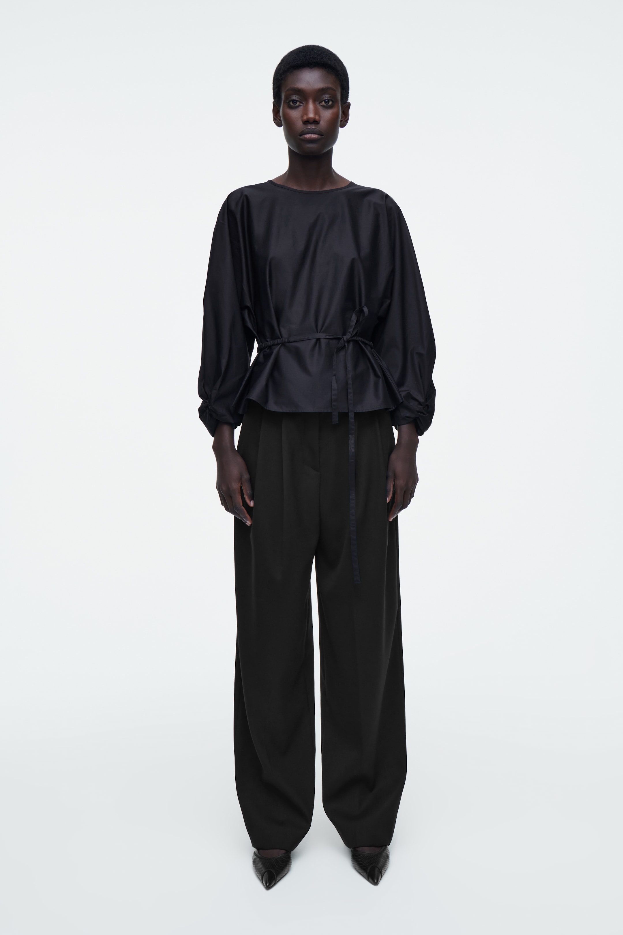 Visualizza immagine più grande: CAMICETTA CON COULISSE IN STILE PEPLO - BLU NAVY - DONNA | H&M IT 2