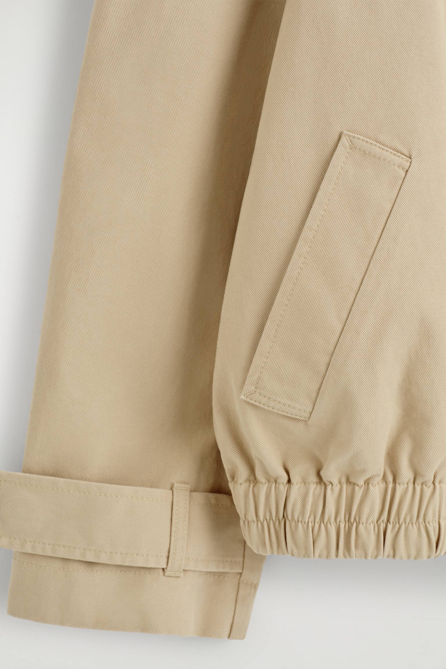 ROUNDED COTTON BLOUSON JACKET - בז' - 6