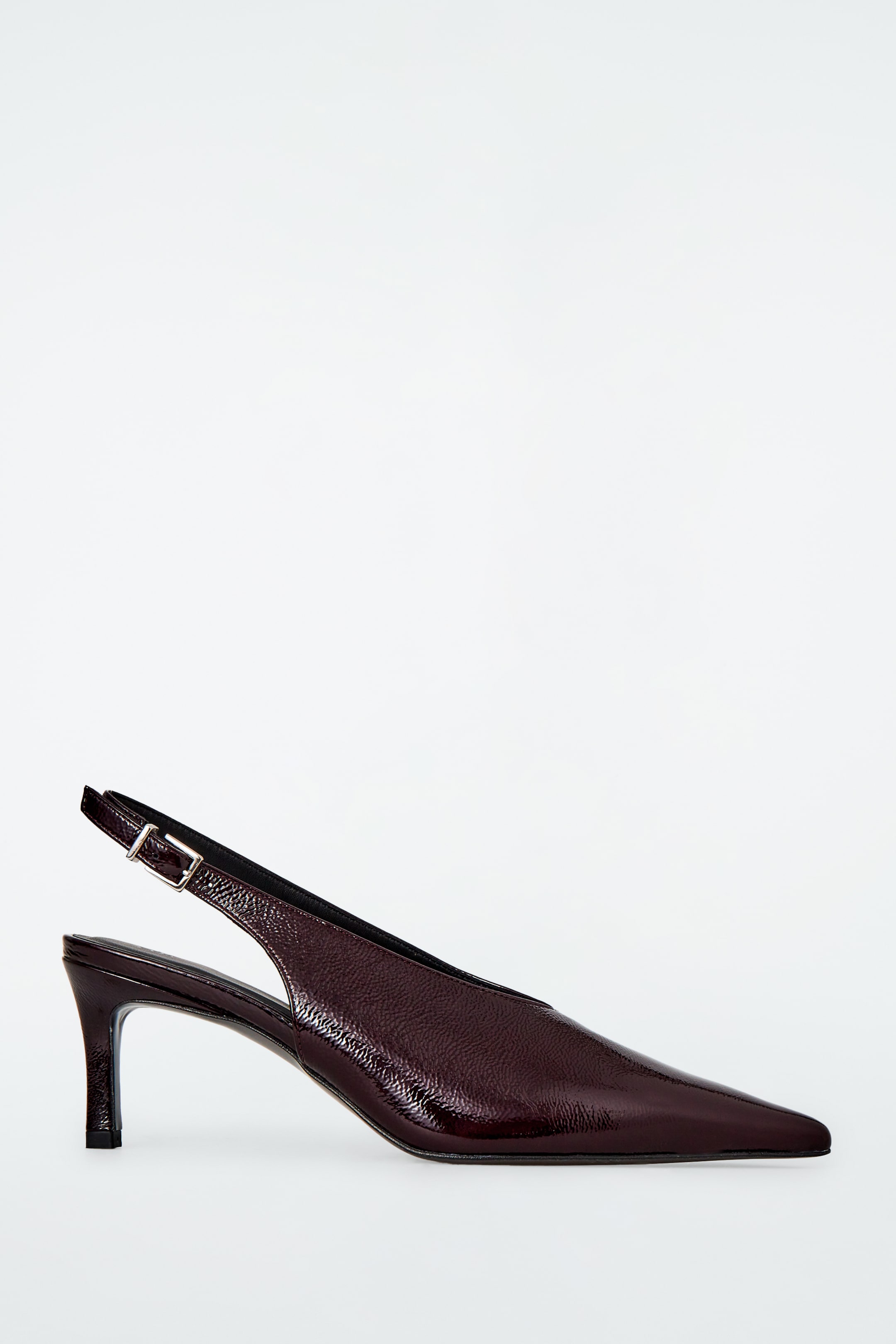 View larger image: POINTED PATENT-LEATHER SLINGBACK PUMPS - BURGUNDY - Ladies | H&M GB 4