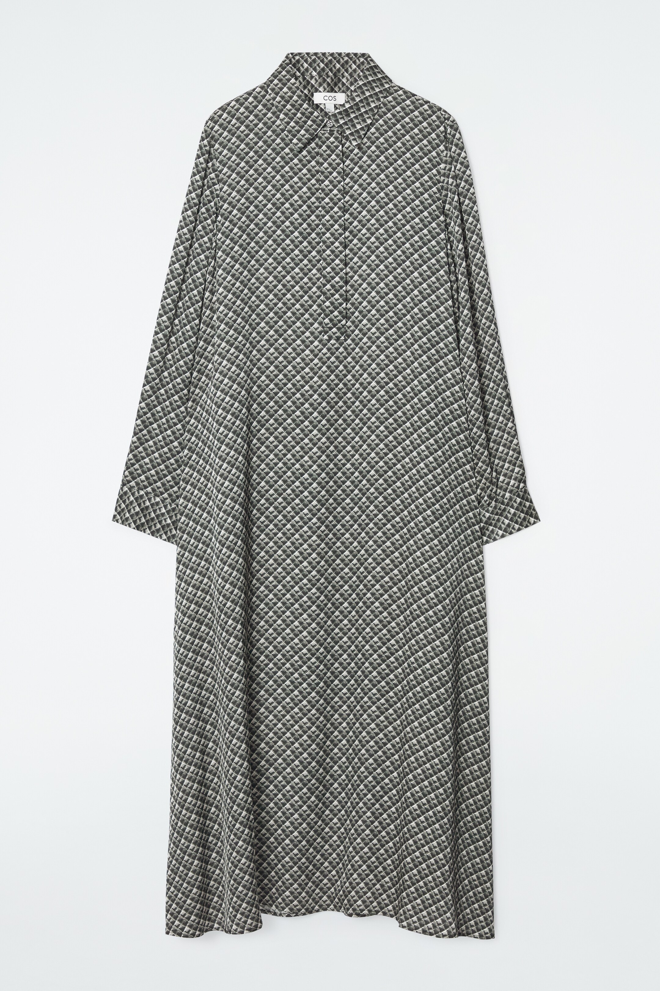 View larger image: GEOMETRIC-PRINT MAXI SHIRT DRESS - DARK GREEN / PRINTED - Ladies | H&M GB 1