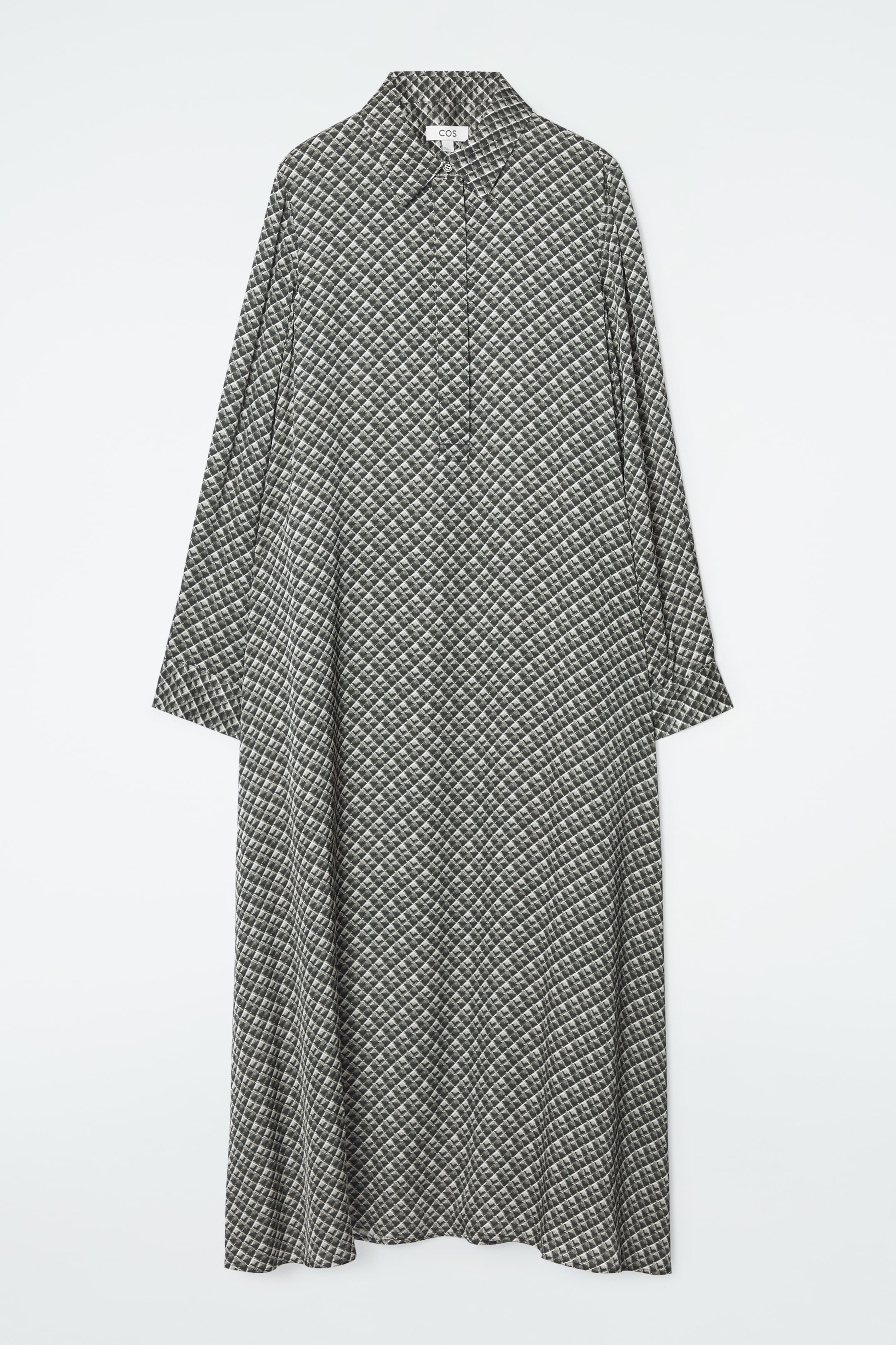 View larger image: GEOMETRIC-PRINT MAXI SHIRT DRESS - DARK GREEN / PRINTED - Ladies | H&M GB 5
