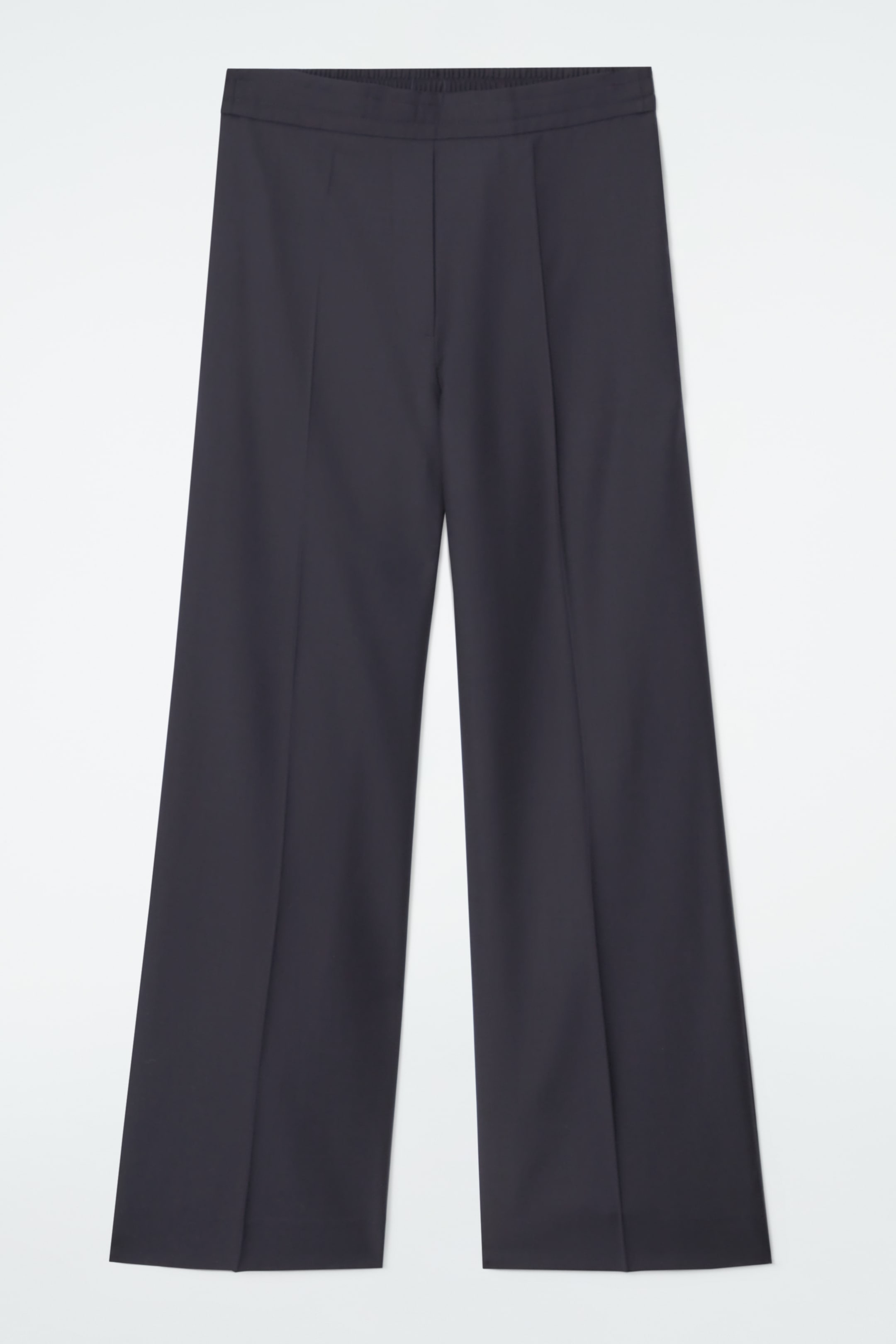 Grösseres Bild ansehen: WOLLHOSE MIT GERADEM BEIN UND ELASTISCHEM BUND - NAVYBLAU - DAMEN | H&M CH 1