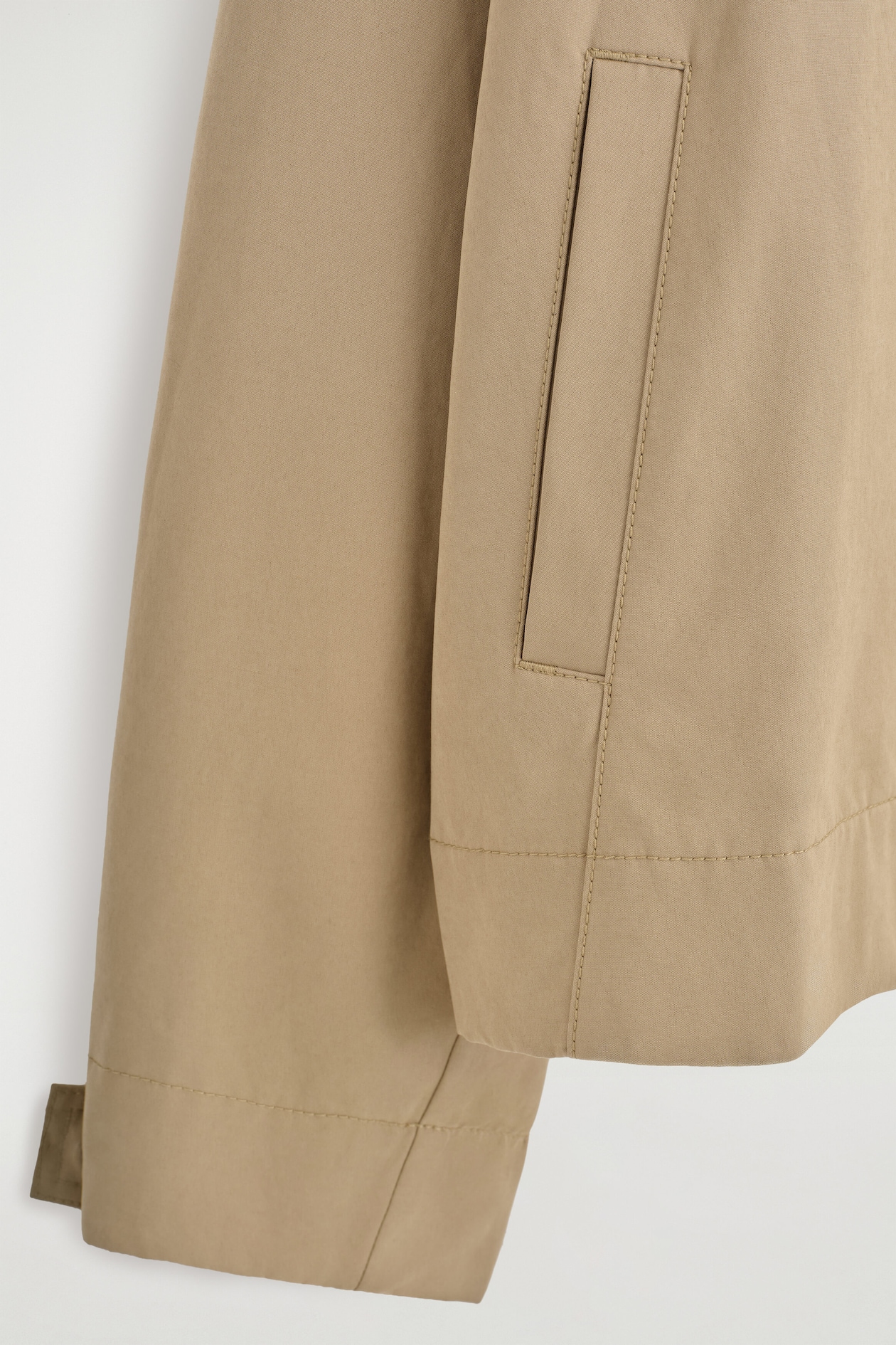 ROUNDED SHORT TRENCH COAT — BEIGE