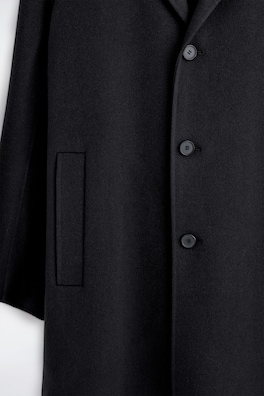 TAILORED DOUBLE-FACED WOOL-BLEND COAT — BLACK 5