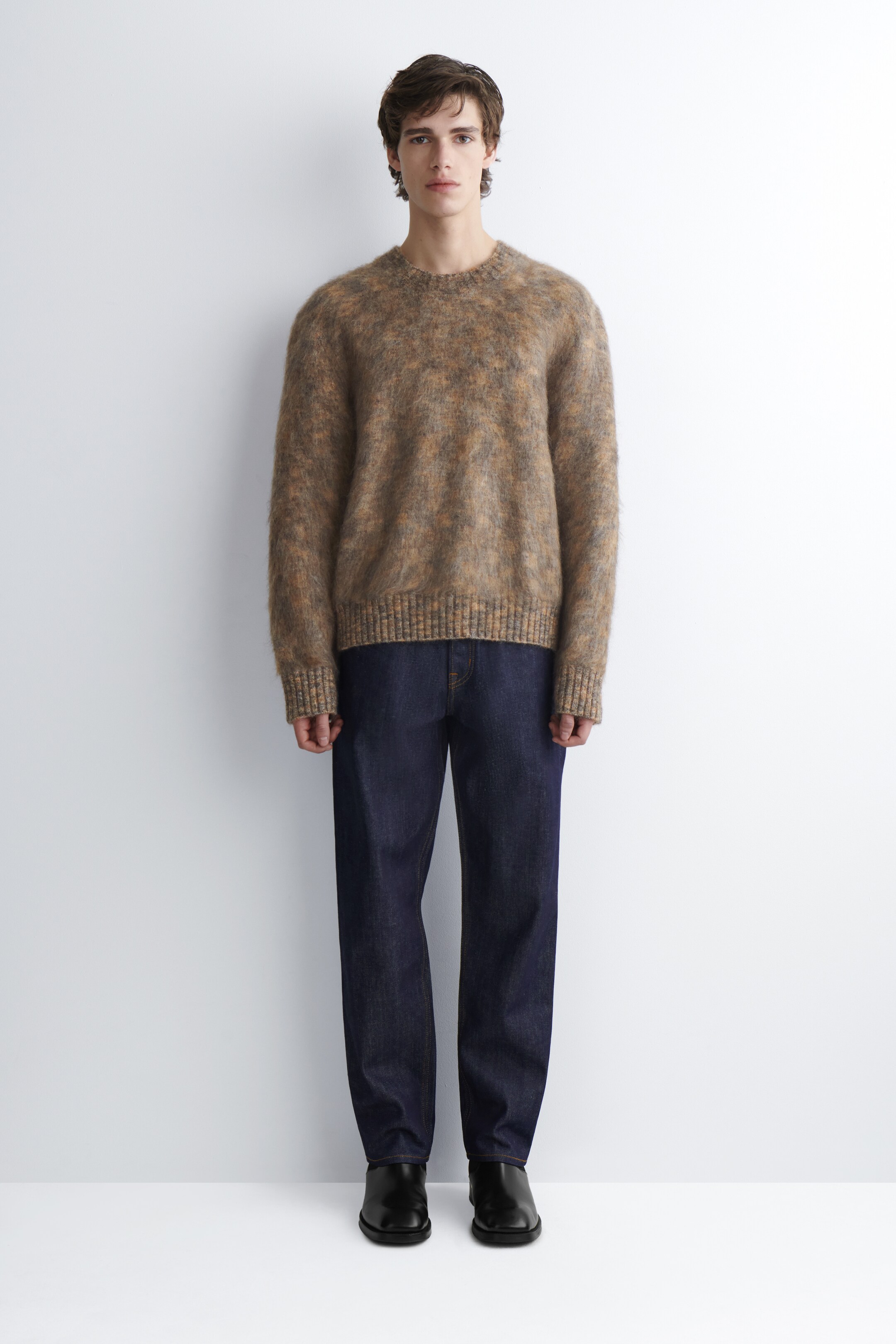 Größeres Bild anzeigen: SPACE-DYED MOHAIR-BLEND CREW-NECK JUMPER - BRAUN - Men | H&M AT 4