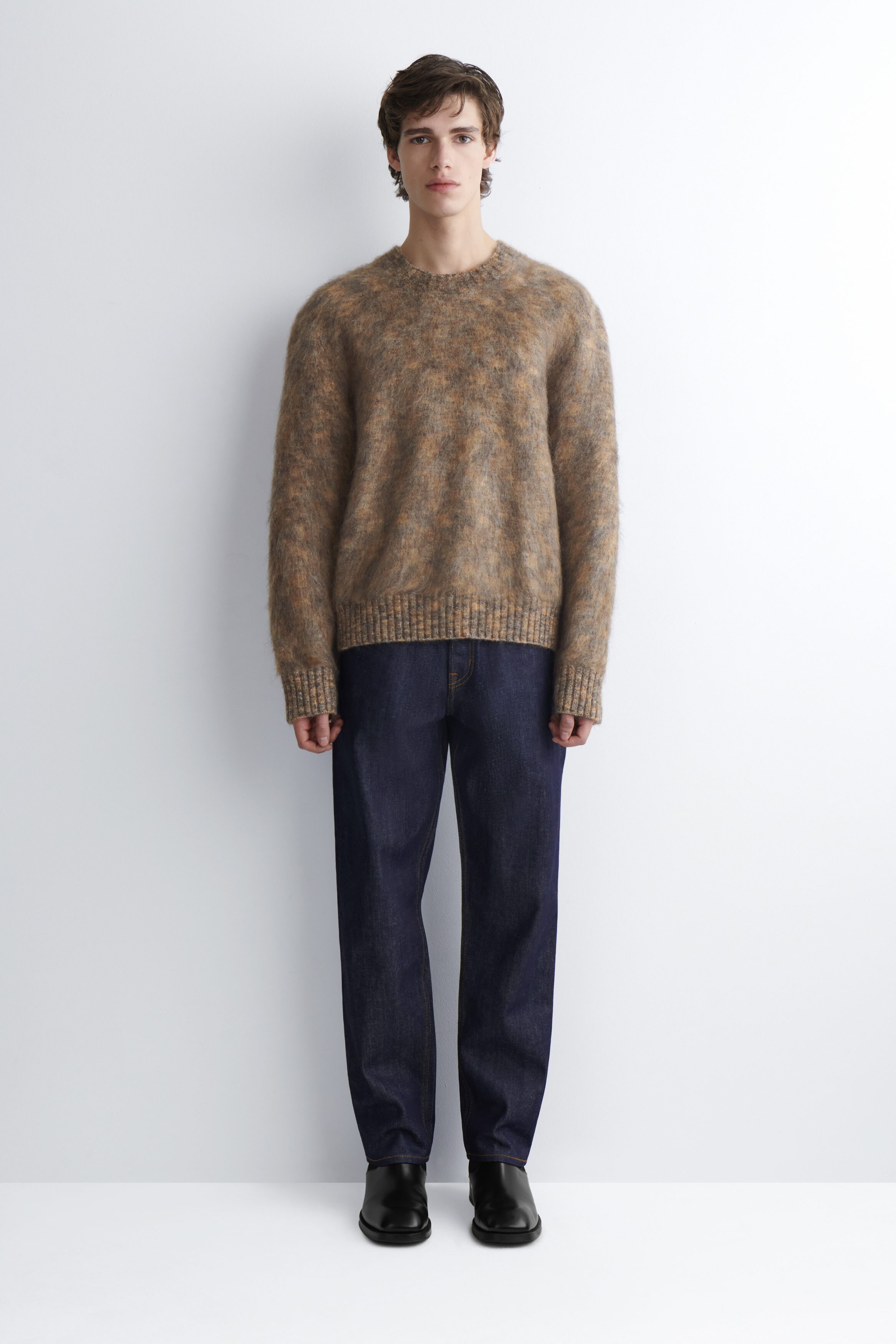 COS ニット CHENILLE-KNIT MOCK-NECK SWEATER - CARBON | COS US