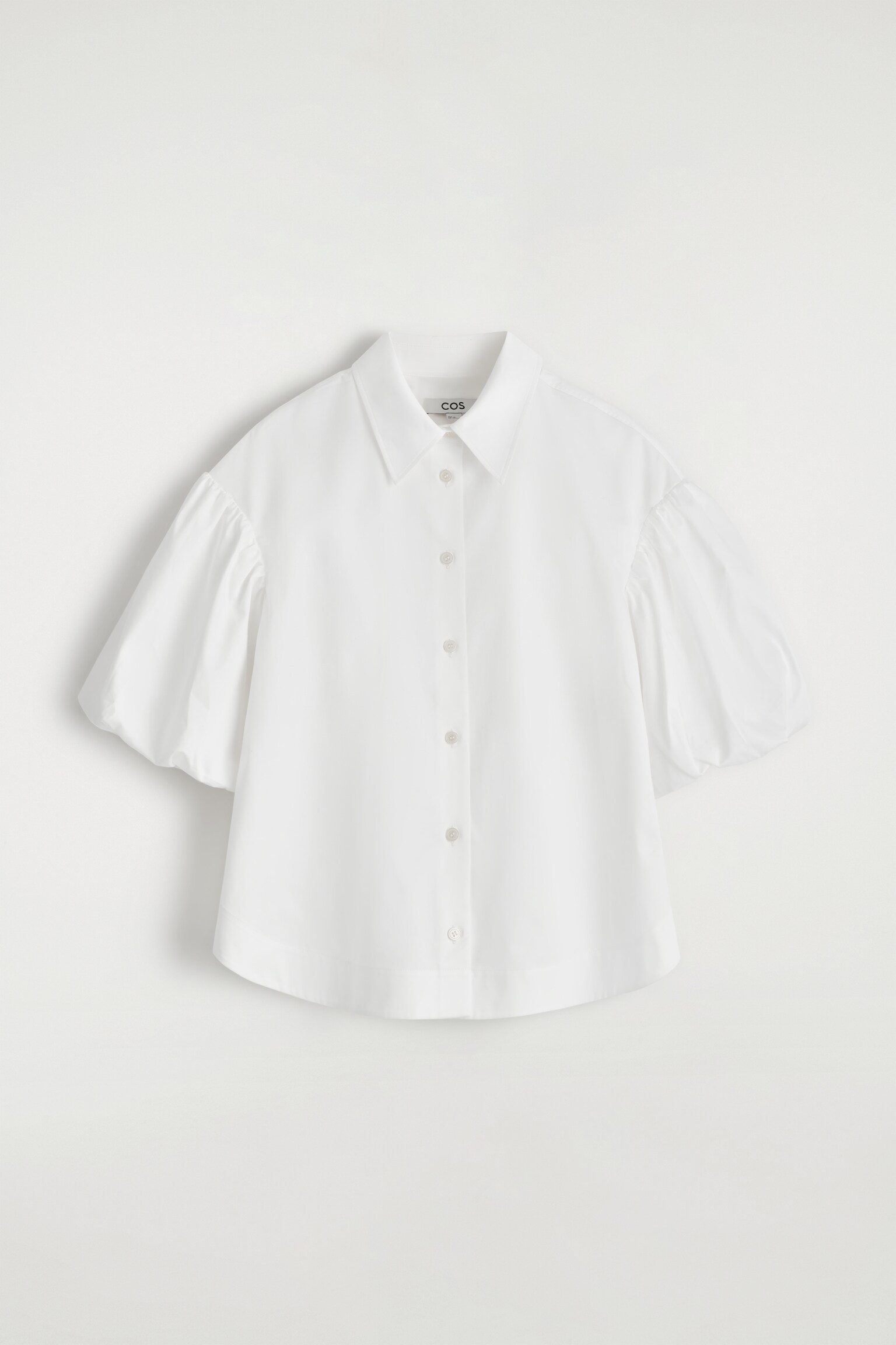 CAMICIA IN COTONE CON MANICHE A PALLONCINO - BIANCO - 2
